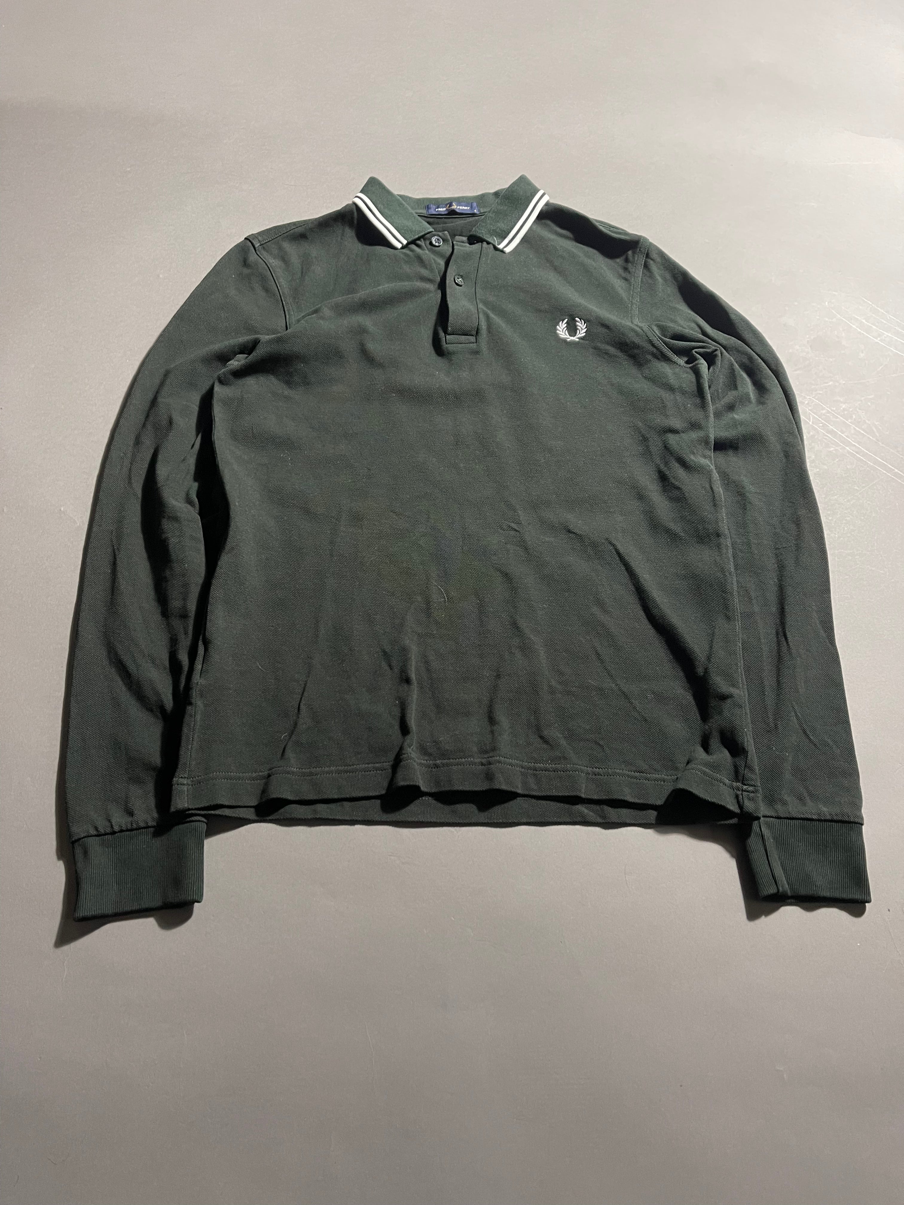 Fred Perry Vintage Long Sleeve Polo Shirt S Mens