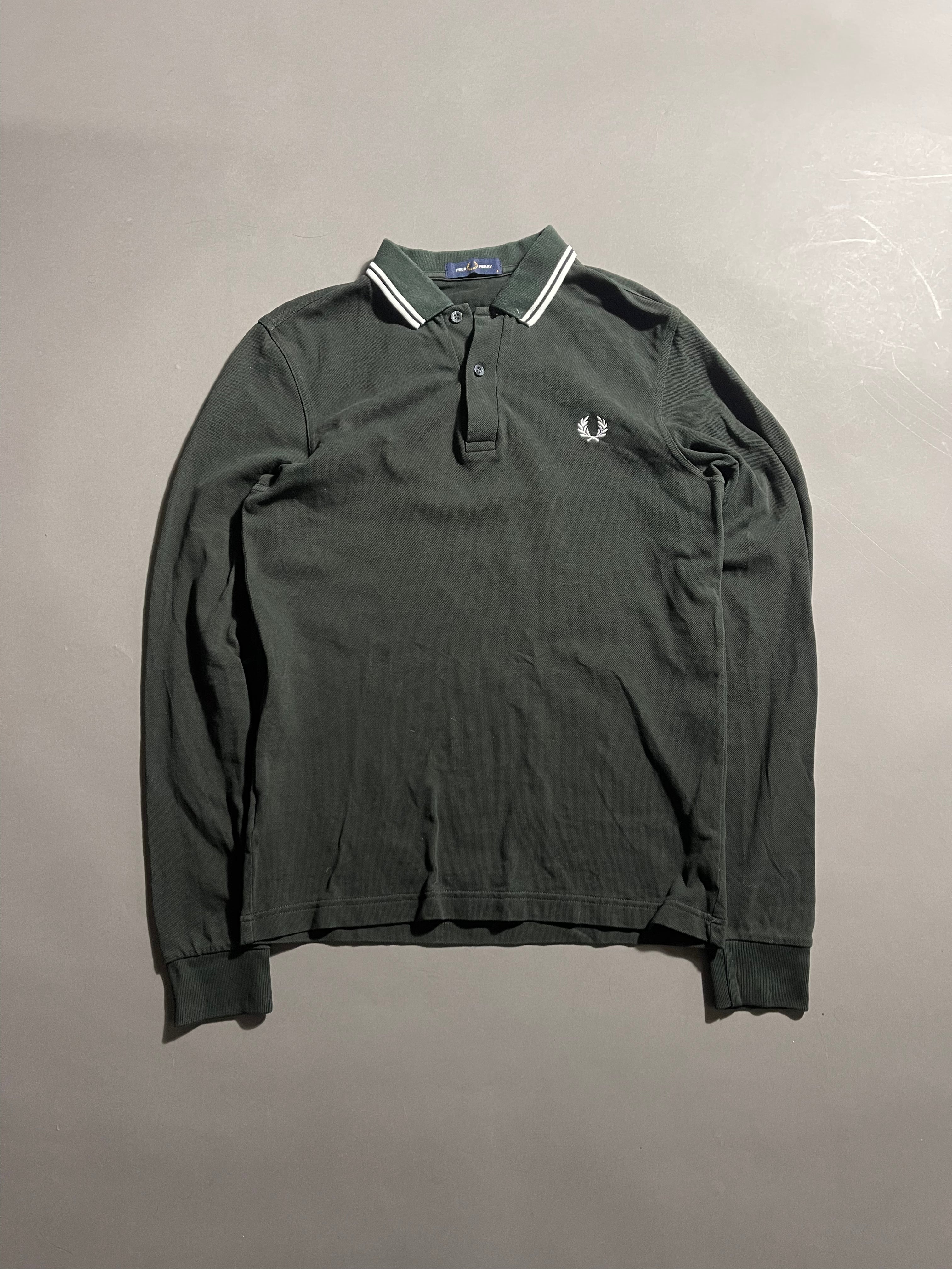 Fred Perry Vintage Long Sleeve Polo Shirt S Mens