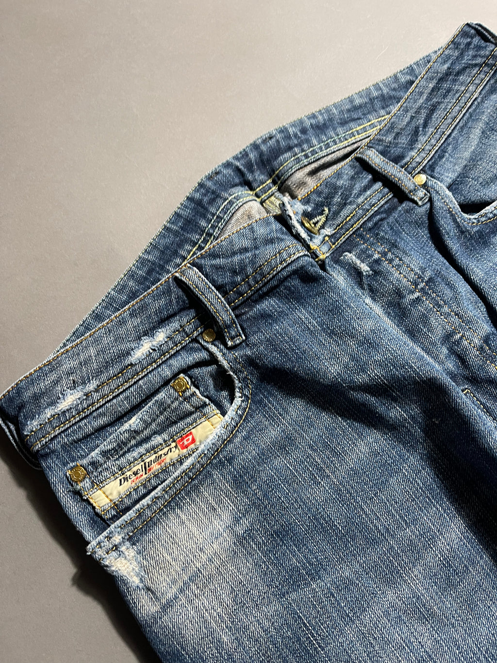 Diesel Vintage Y2K Straight Leg Baggy Jeans Distressed Faded Used Look M Unisex Women's