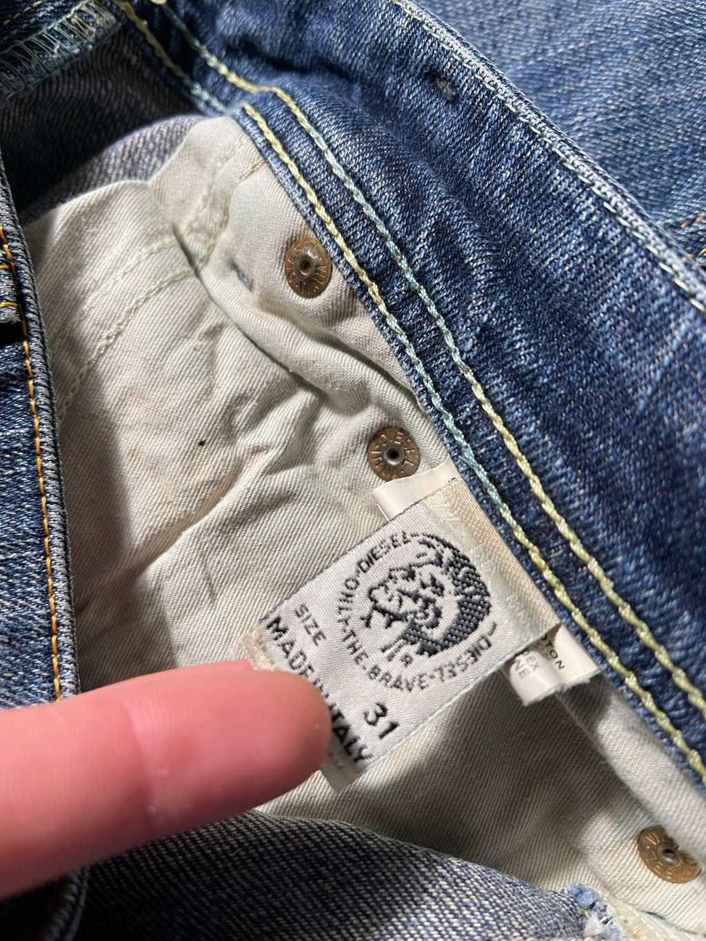 Diesel Vintage Y2K Straight Leg Baggy Jeans Distressed Faded Used Look M Unisex Women's