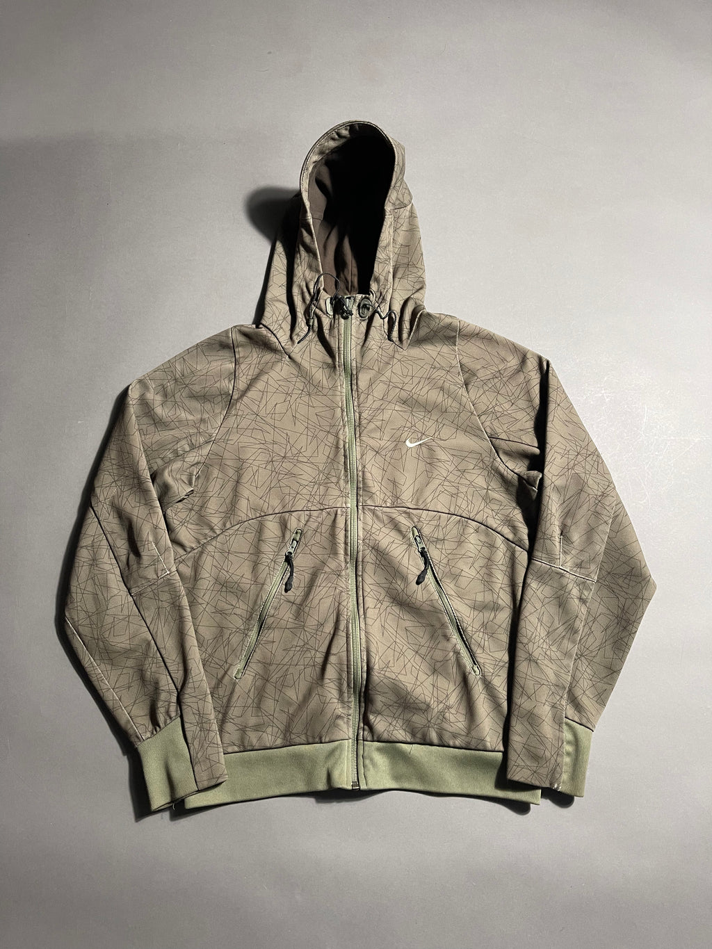 Nike Vintage Y2K Zip-Hoodie Windbreaker Utility Military Style S Mens
