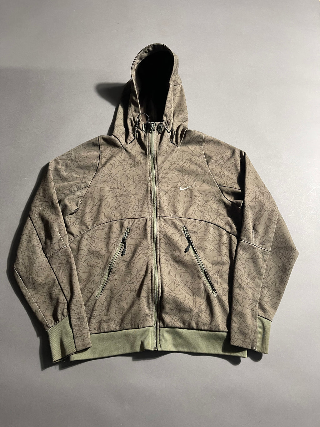 Nike Vintage Y2K Zip-Hoodie Windbreaker Utility Military Style S Mens