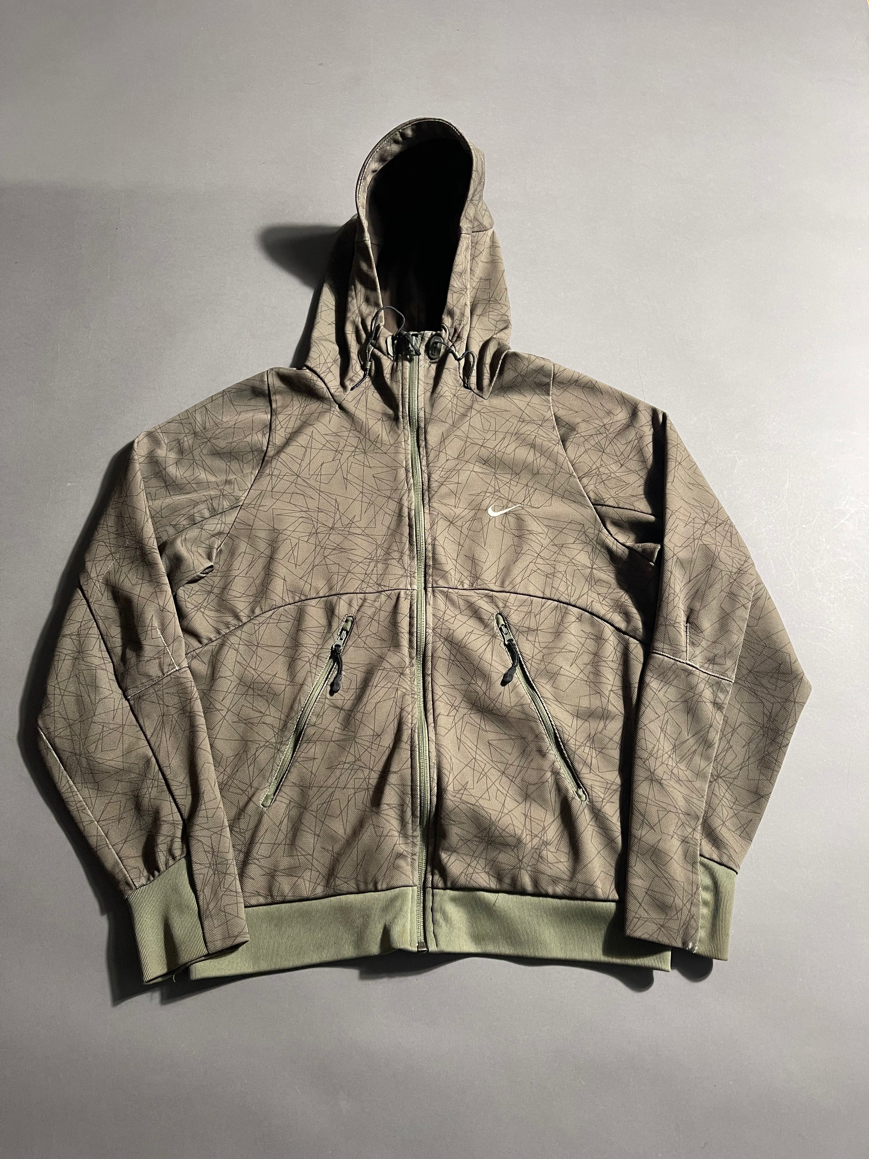 Nike Vintage Y2K Zip-Hoodie Windbreaker Utility Military Style S Mens