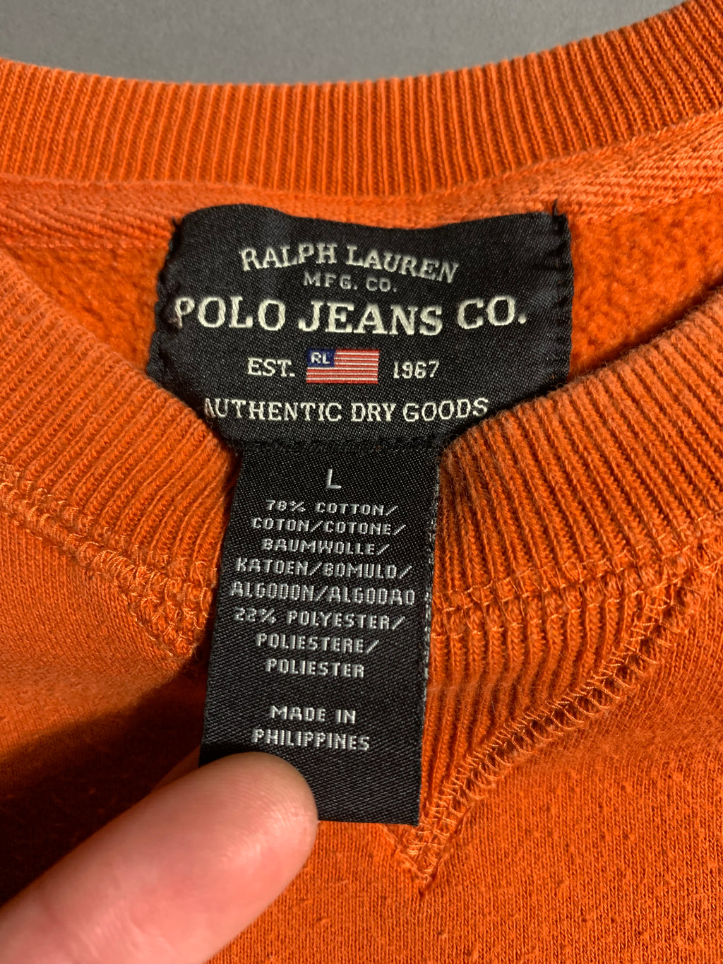 Polo Ralph Lauren Vintage Y2K Sweatshirt Knit L Mens