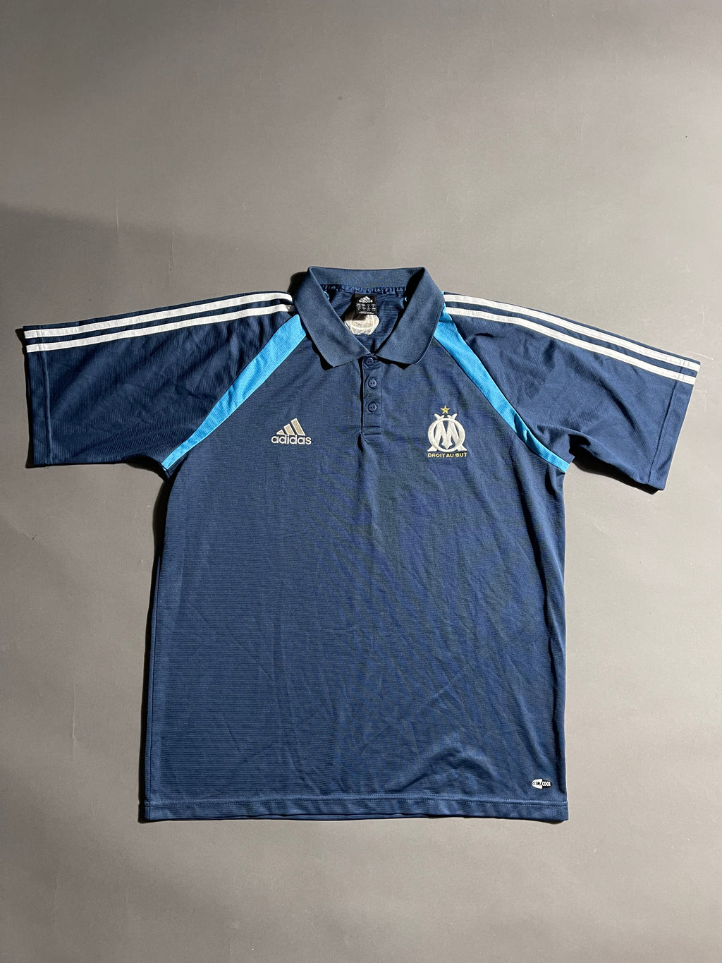 Adidas x Olympique Marseille Vintage Y2K Polo Shirt L Mens