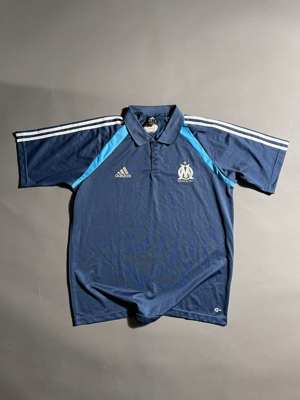 Adidas x Olympique Marseille Vintage Y2K Polo Shirt L Mens
