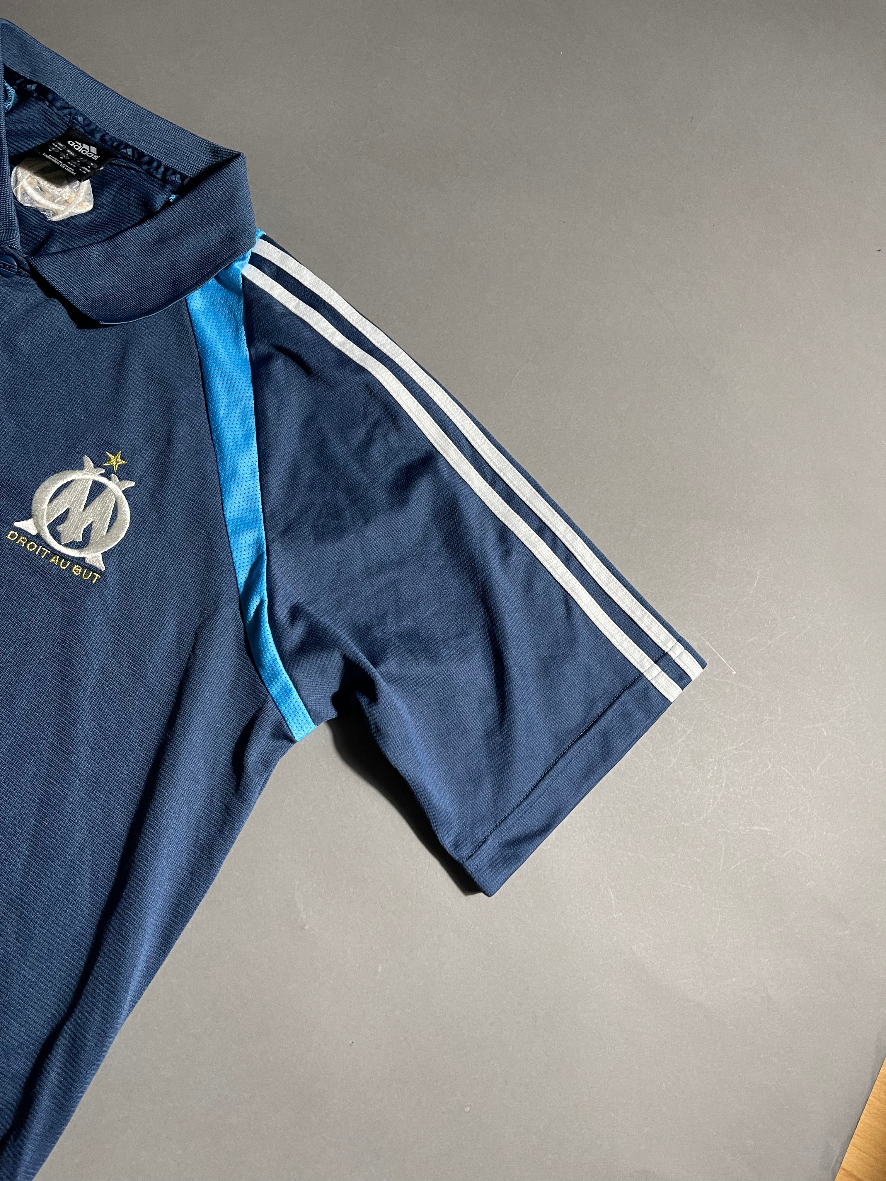 Adidas x Olympique Marseille Vintage Y2K Polo Shirt L Mens