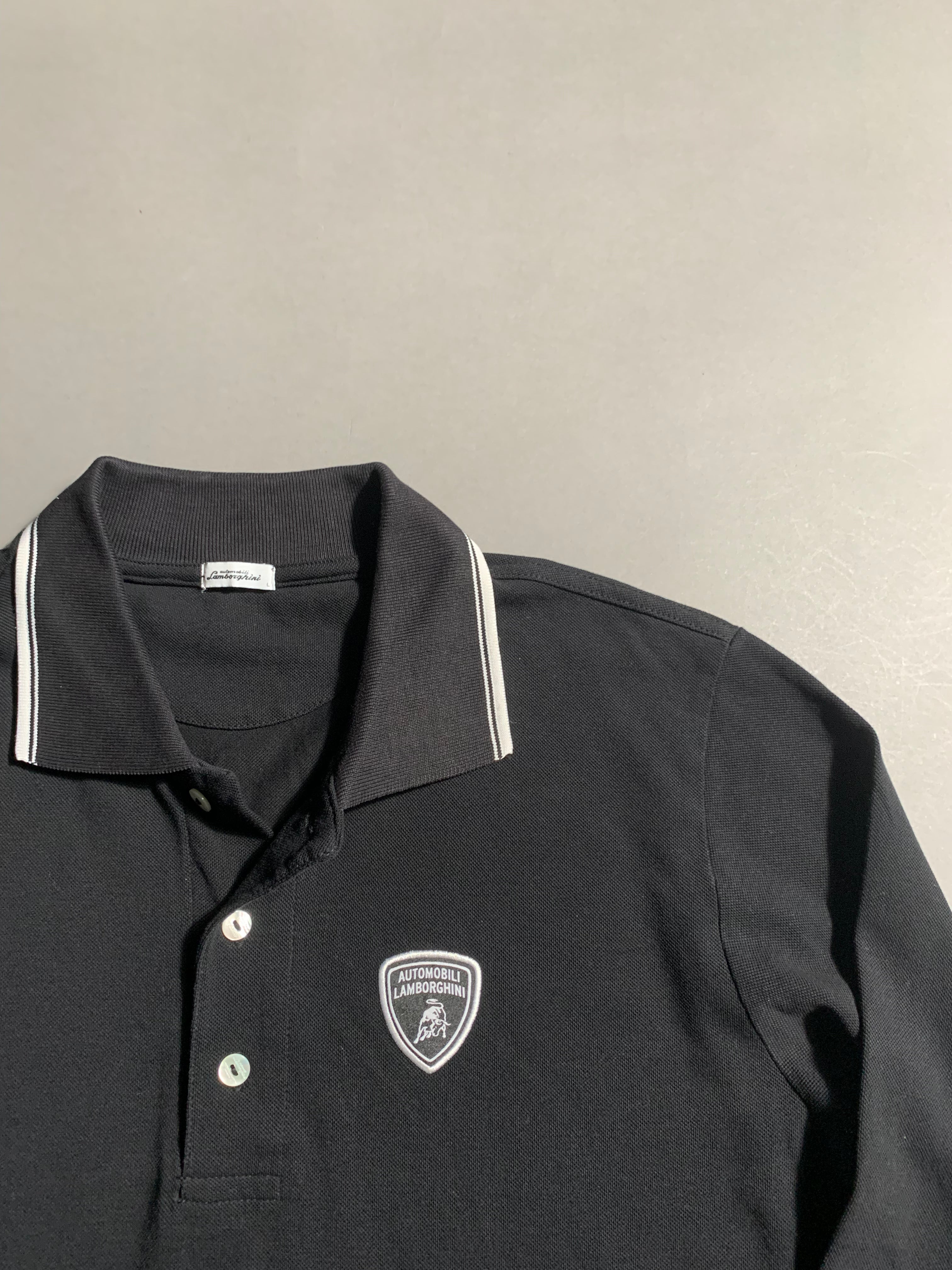 Lamborghini Y2K Polo Shirt Long Sleeve L Mens