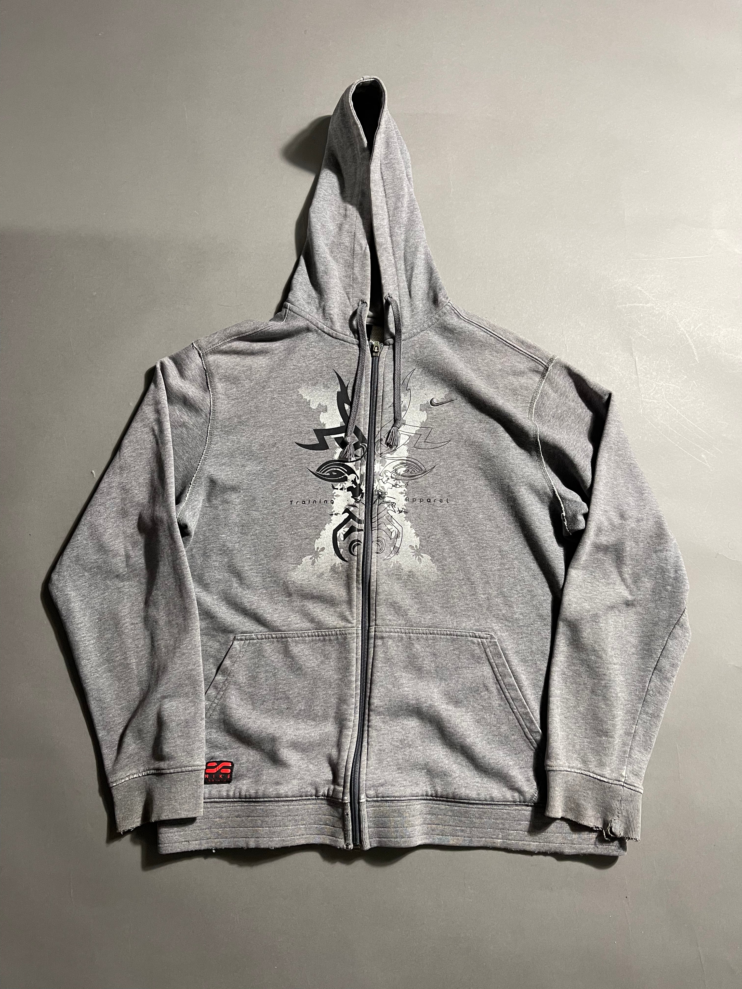Nike Distressed Vintage Y2K Zip Hoodie L Mens