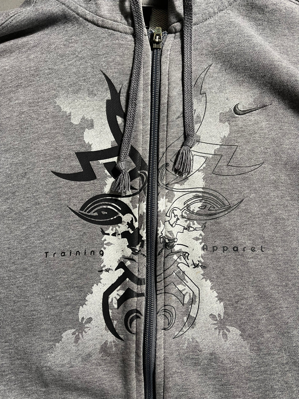 Nike Distressed Vintage Y2K Zip Hoodie L Mens