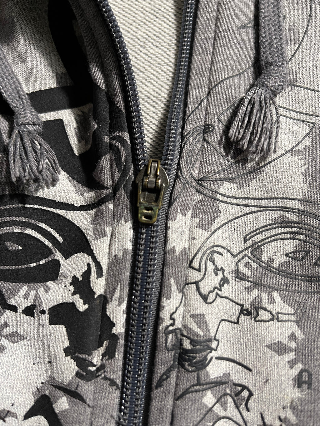 Nike Distressed Vintage Y2K Zip Hoodie L Mens