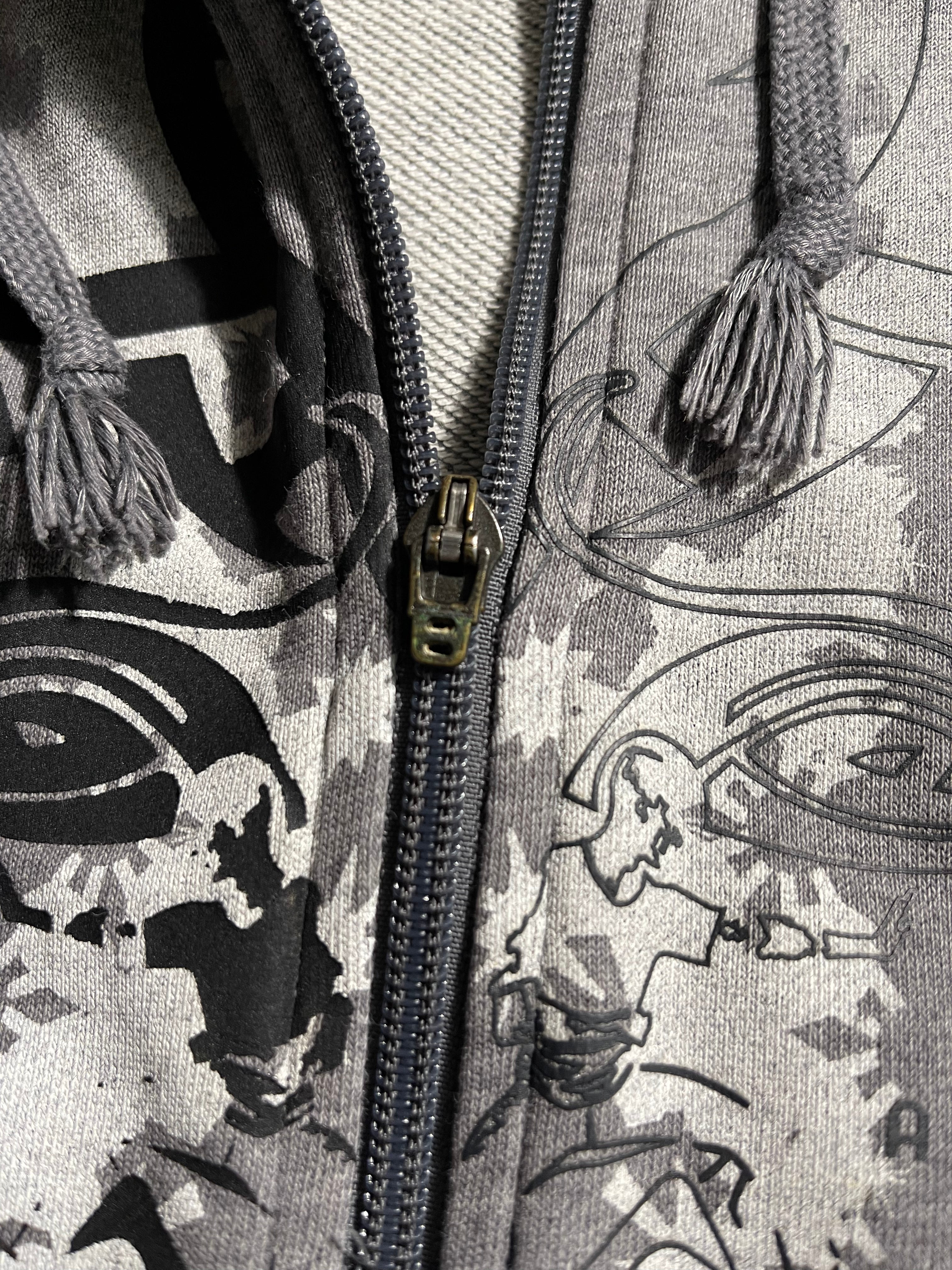 Nike Distressed Vintage Y2K Zip Hoodie L Mens