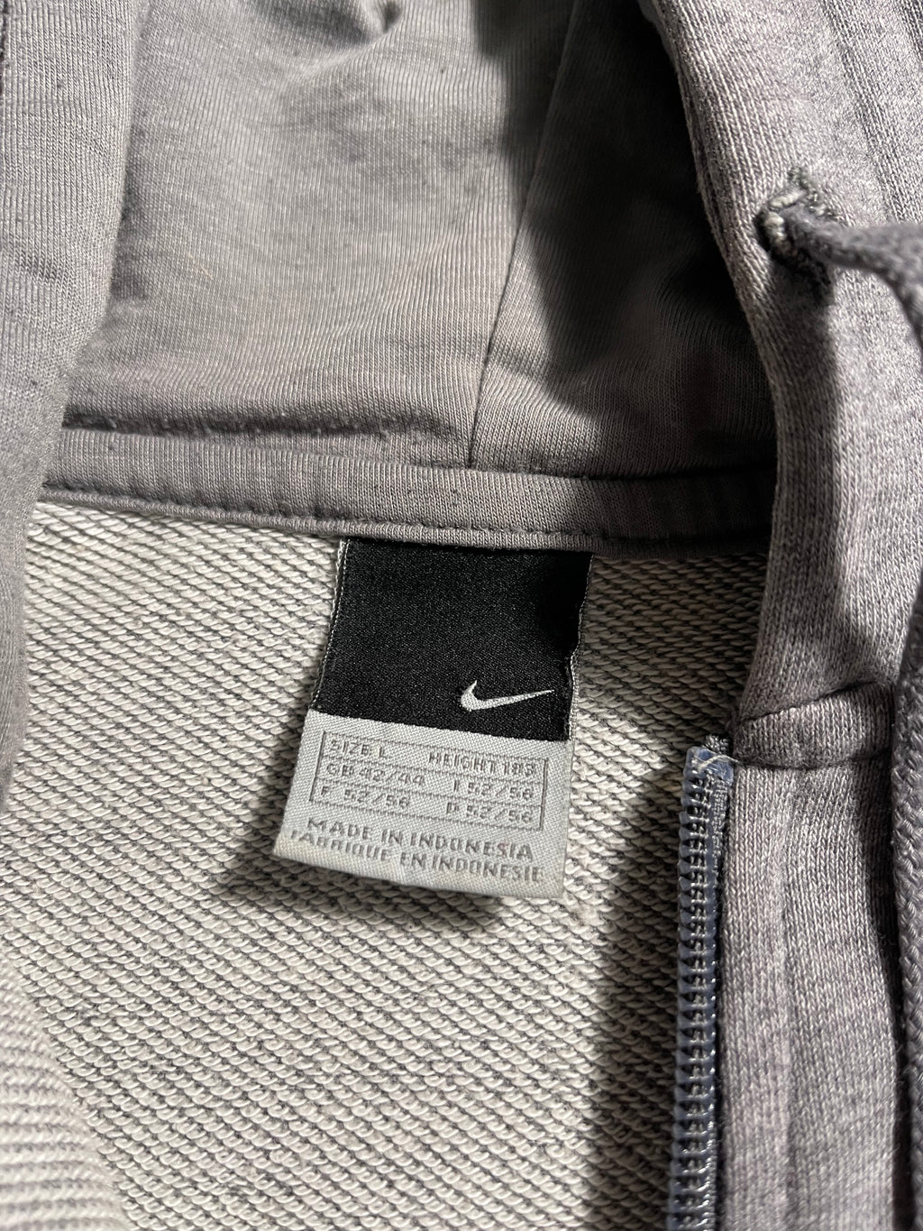 Nike Distressed Vintage Y2K Zip Hoodie L Mens