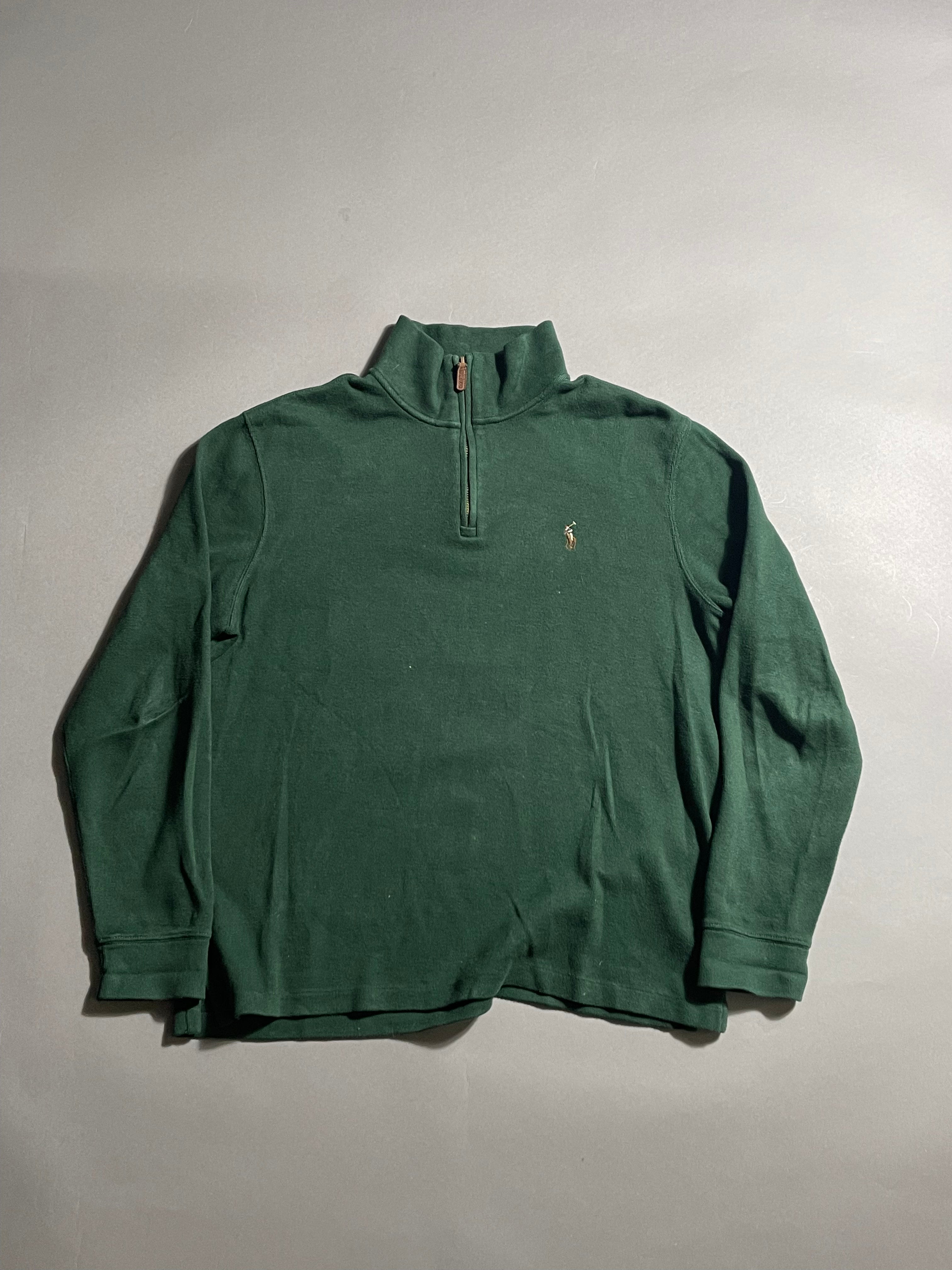 Polo Ralph Lauren Vintage Y2K Sweatshirt Zip 1/4 Knit M Mens