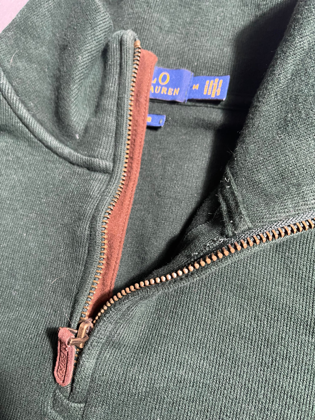Polo Ralph Lauren Vintage Y2K Sweatshirt Zip 1/4 Knit M Mens