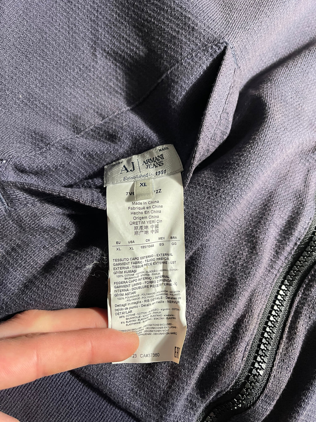 Armani Jeans Reversible Vintage Y2K Zip-Hoodie Windbreaker L Mens
