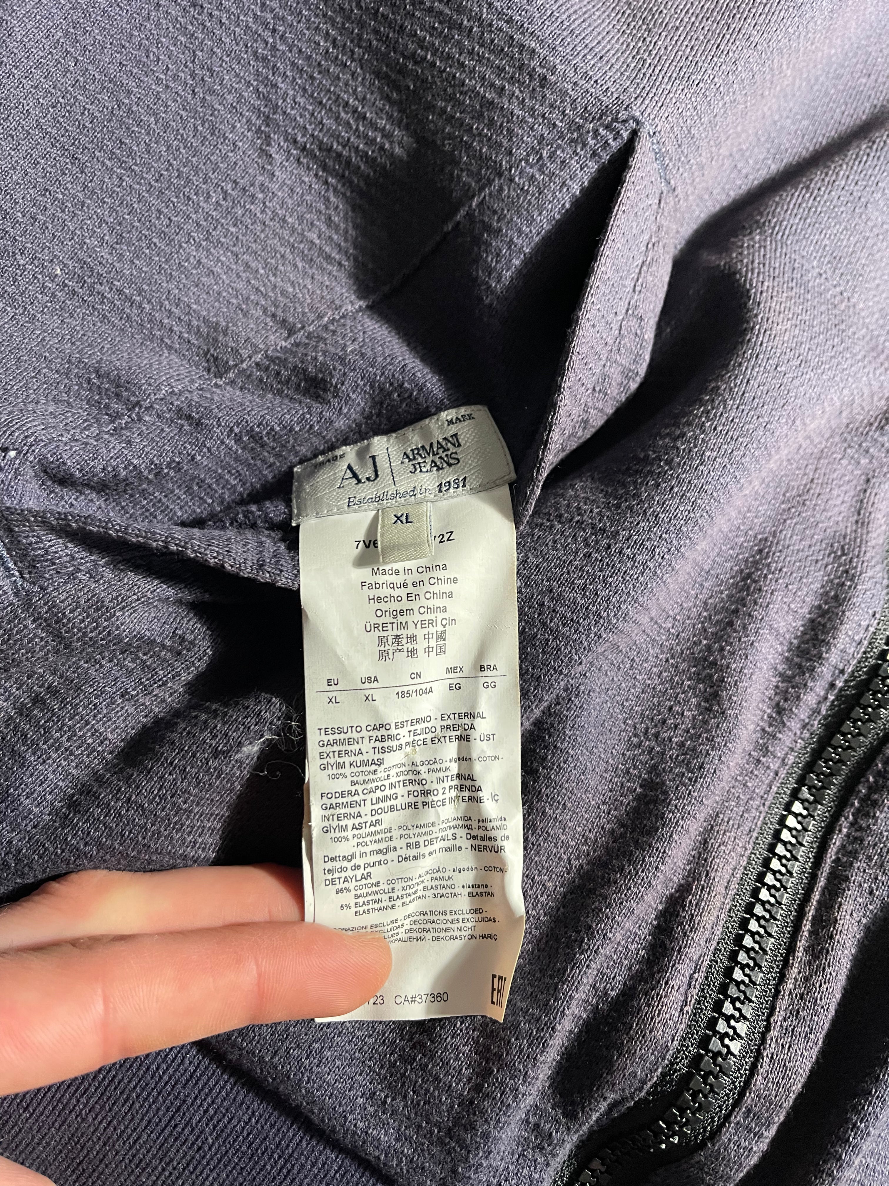 Armani Jeans Reversible Vintage Y2K Zip-Hoodie Windbreaker L Mens