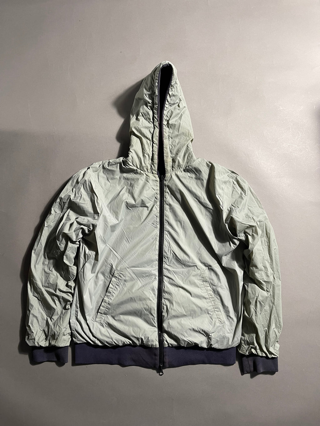 Armani Jeans Reversible Vintage Y2K Zip-Hoodie Windbreaker L Mens