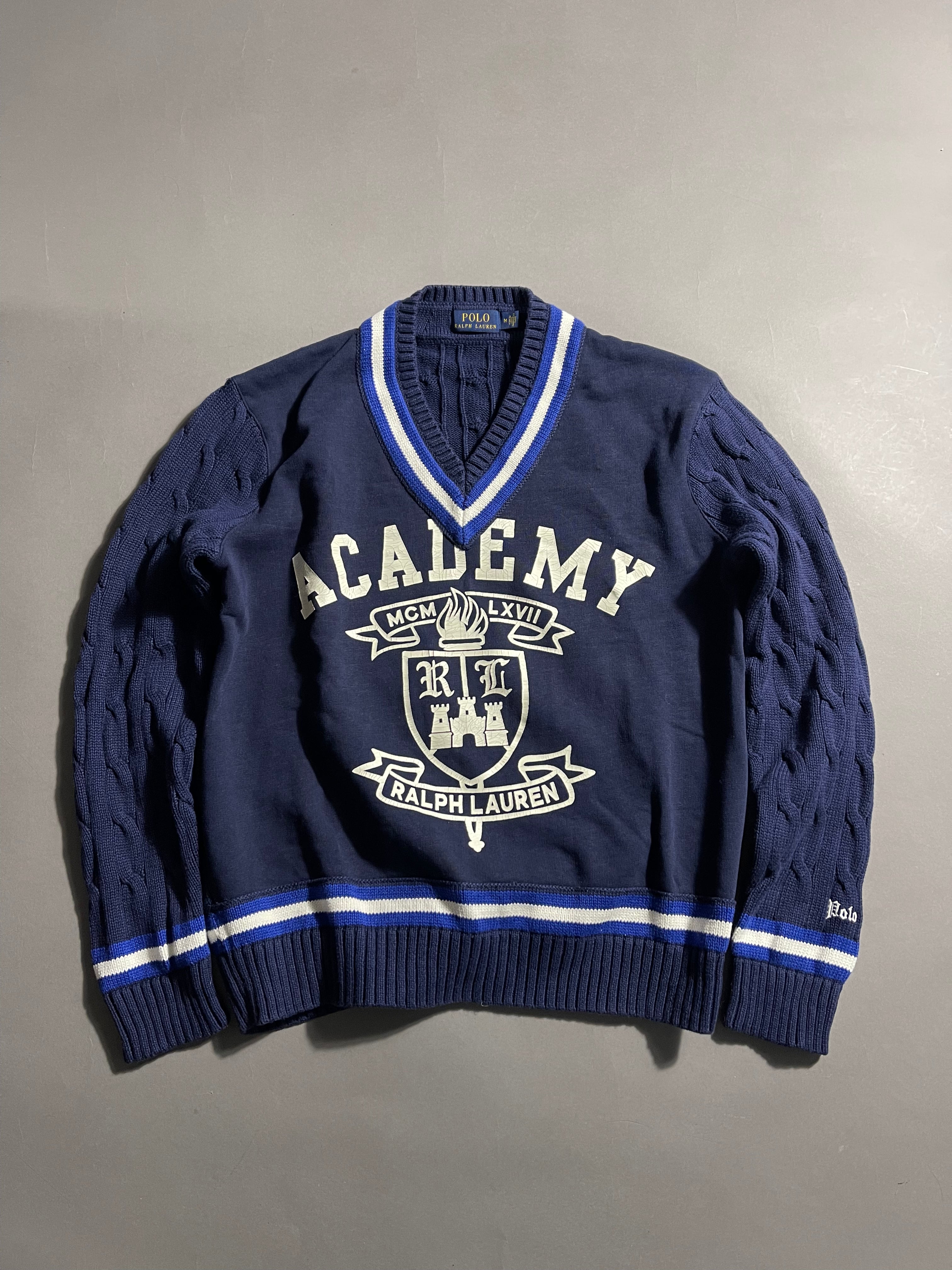 Polo Ralph Lauren Vintage Y2K Sweatshirt V-Neck M Mens