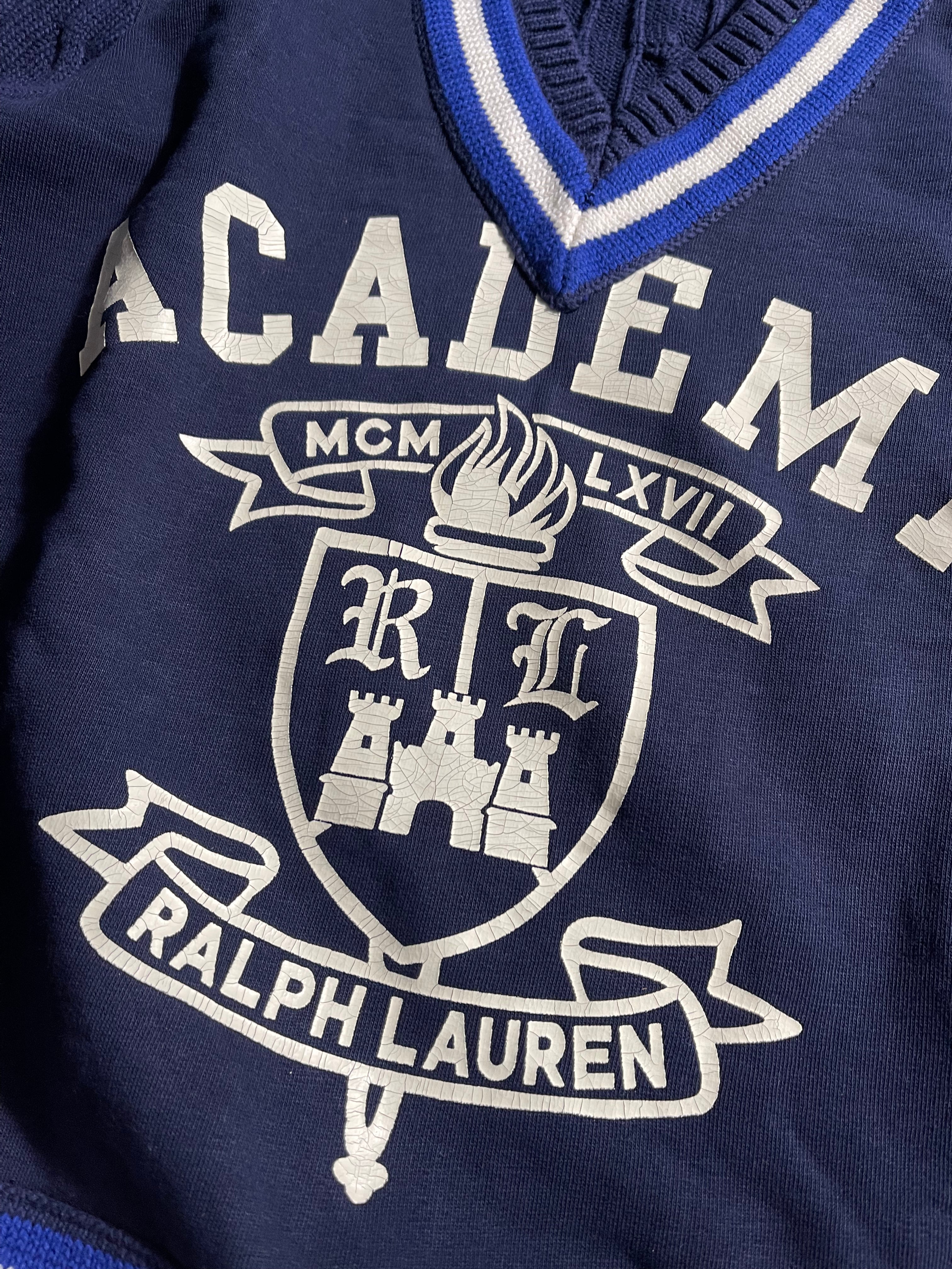 Polo Ralph Lauren Vintage Y2K Sweatshirt V-Neck M Mens