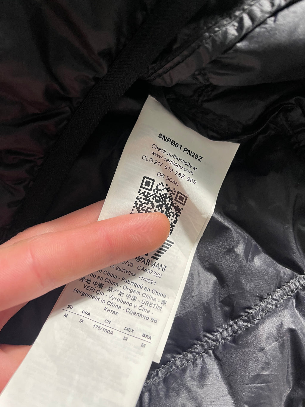 Emporio Armani 7 Vintage Y2K Quilted Puffer Jacket M Mens