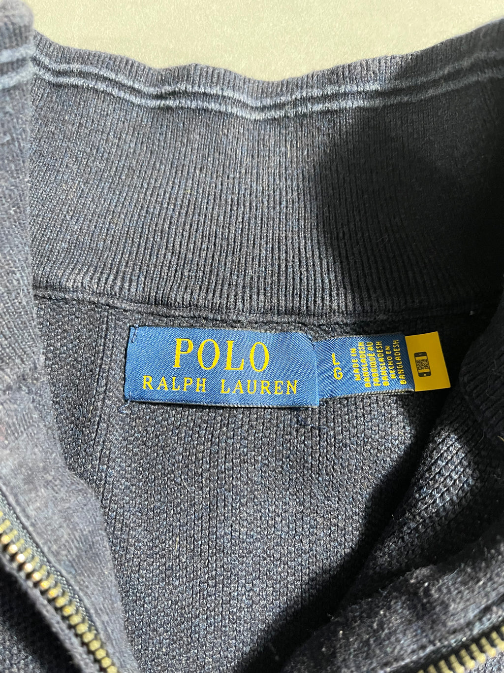 Polo Ralph Lauren Vintage Y2K Sweatshirt Zip 1/4 Knit L Mens