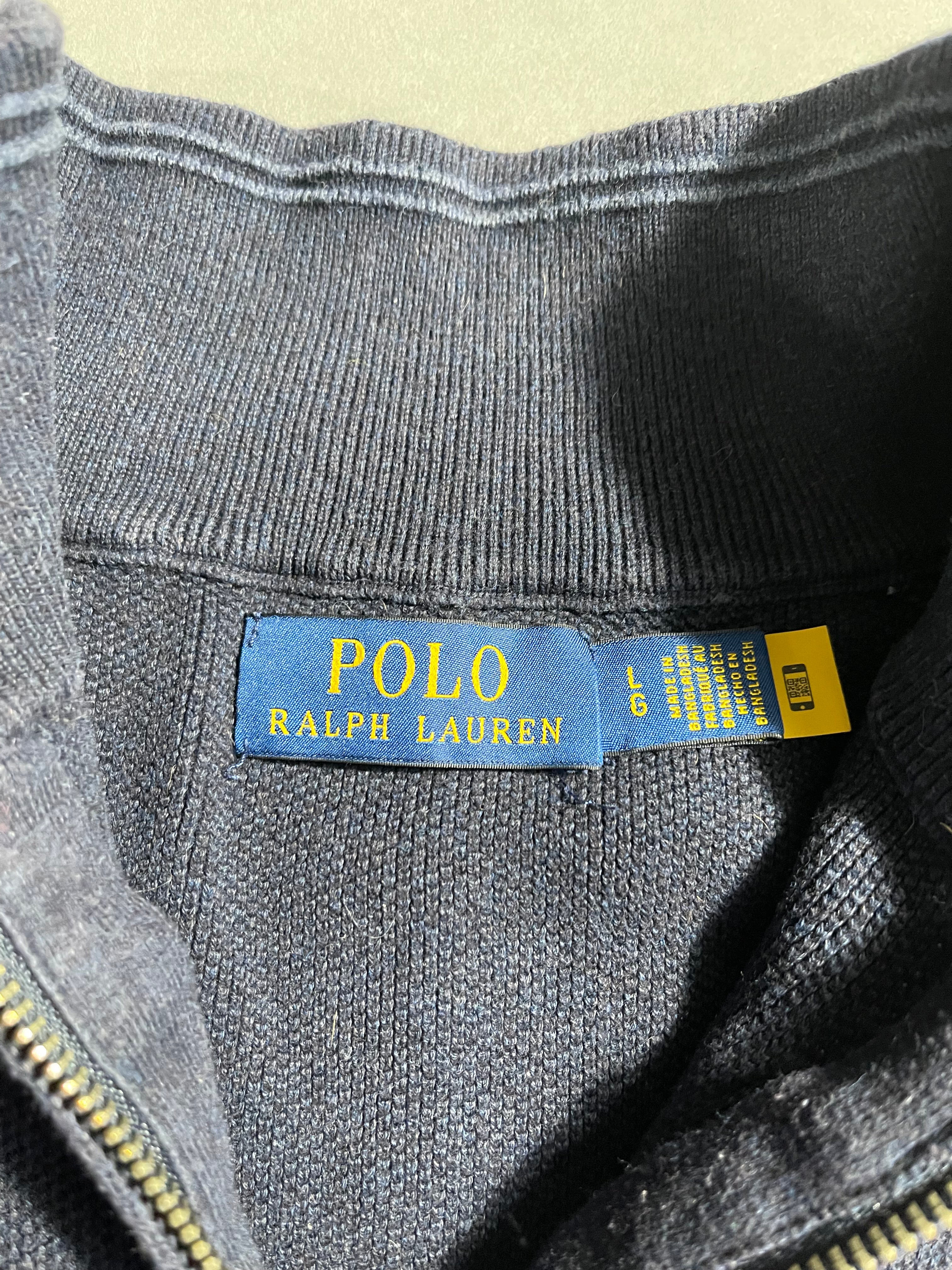 Polo Ralph Lauren Vintage Y2K Sweatshirt Zip 1/4 Knit L Mens