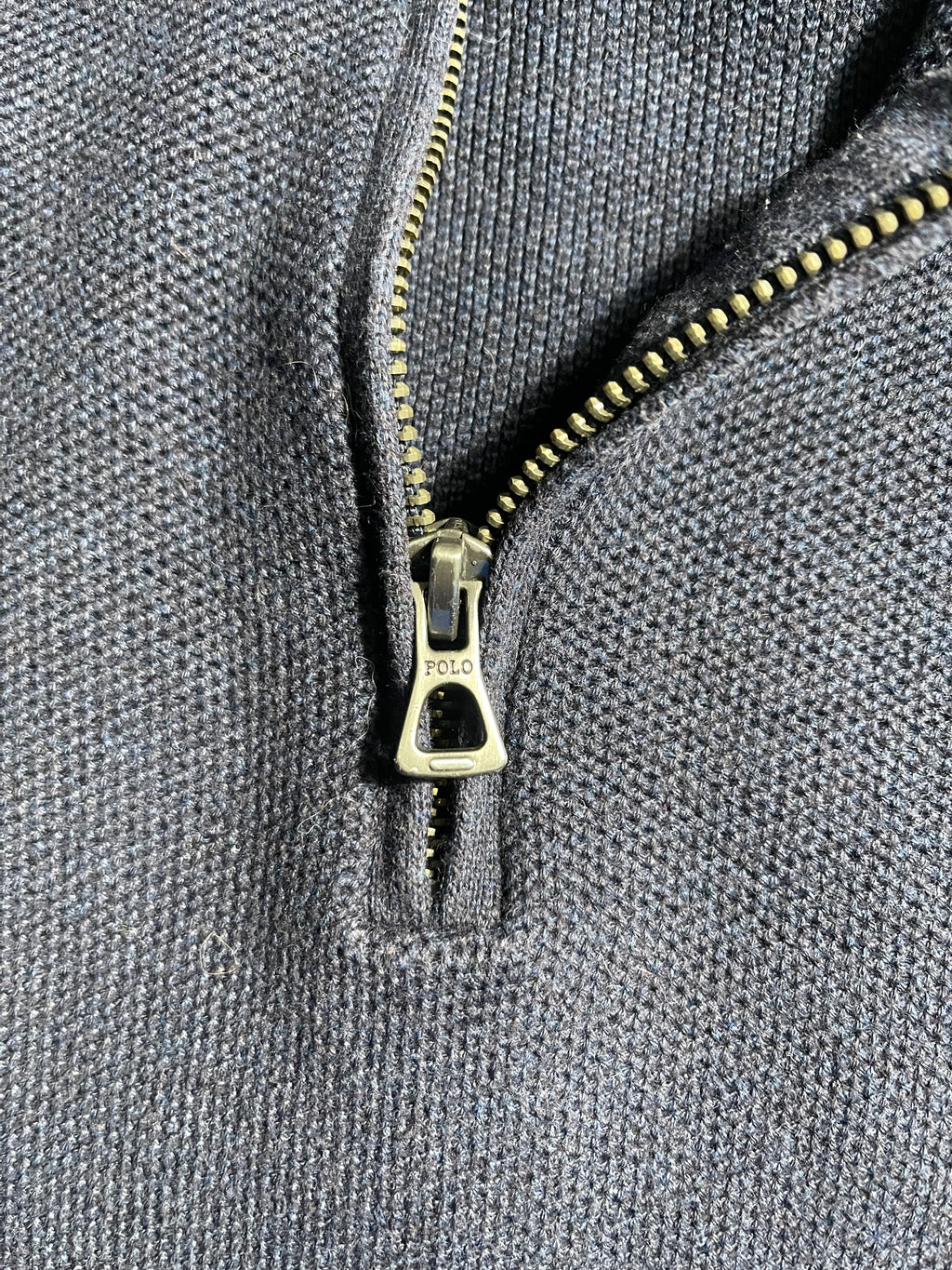 Polo Ralph Lauren Vintage Y2K Sweatshirt Zip 1/4 Knit L Mens