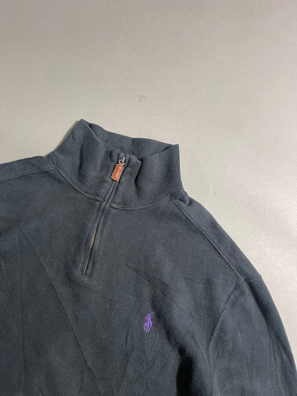 Polo Ralph Lauren Vintage Y2K Sweatshirt Zip 1/4 Knit L Mens