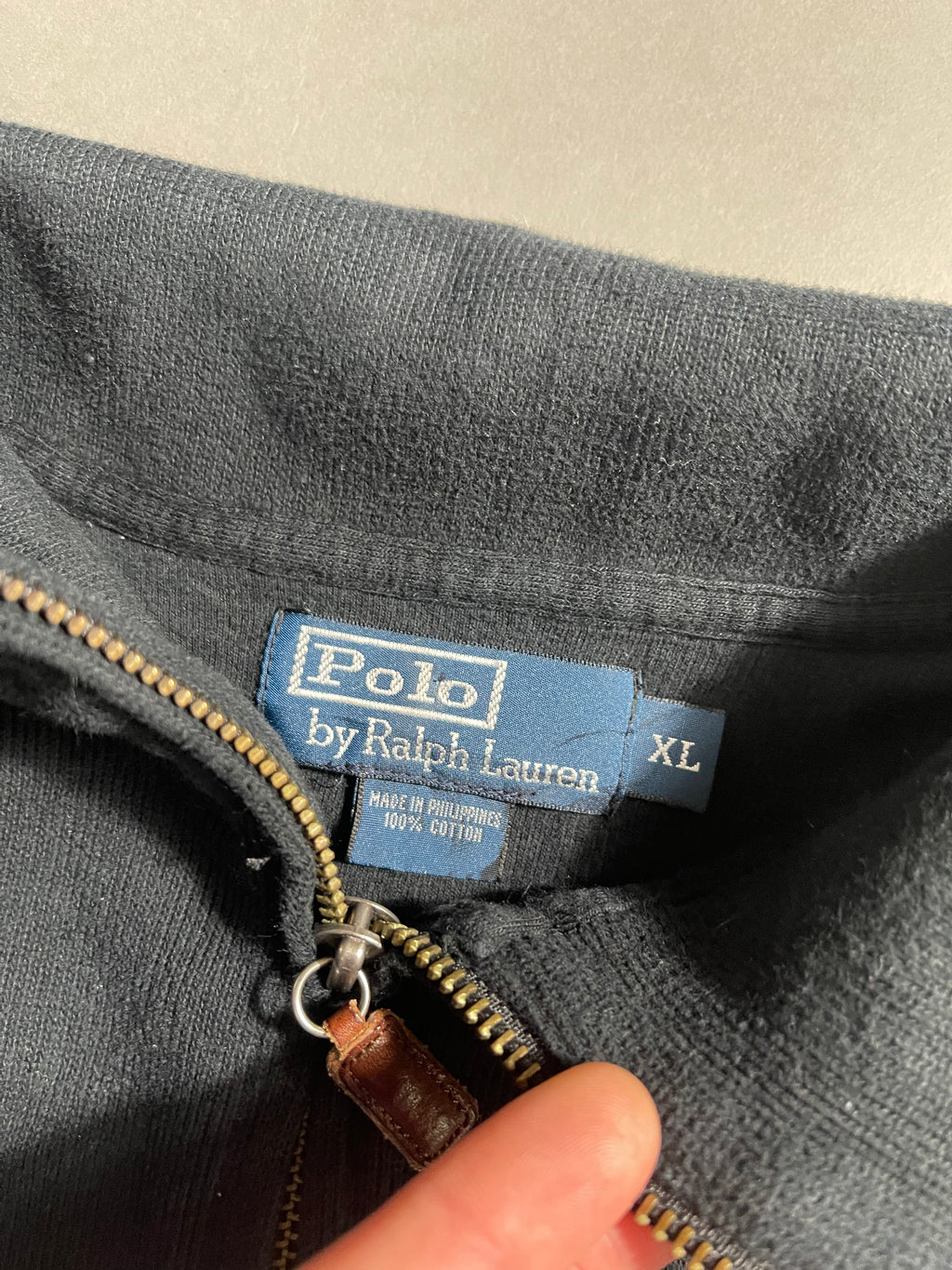 Polo Ralph Lauren Vintage Y2K Sweatshirt Zip 1/4 Knit L Mens