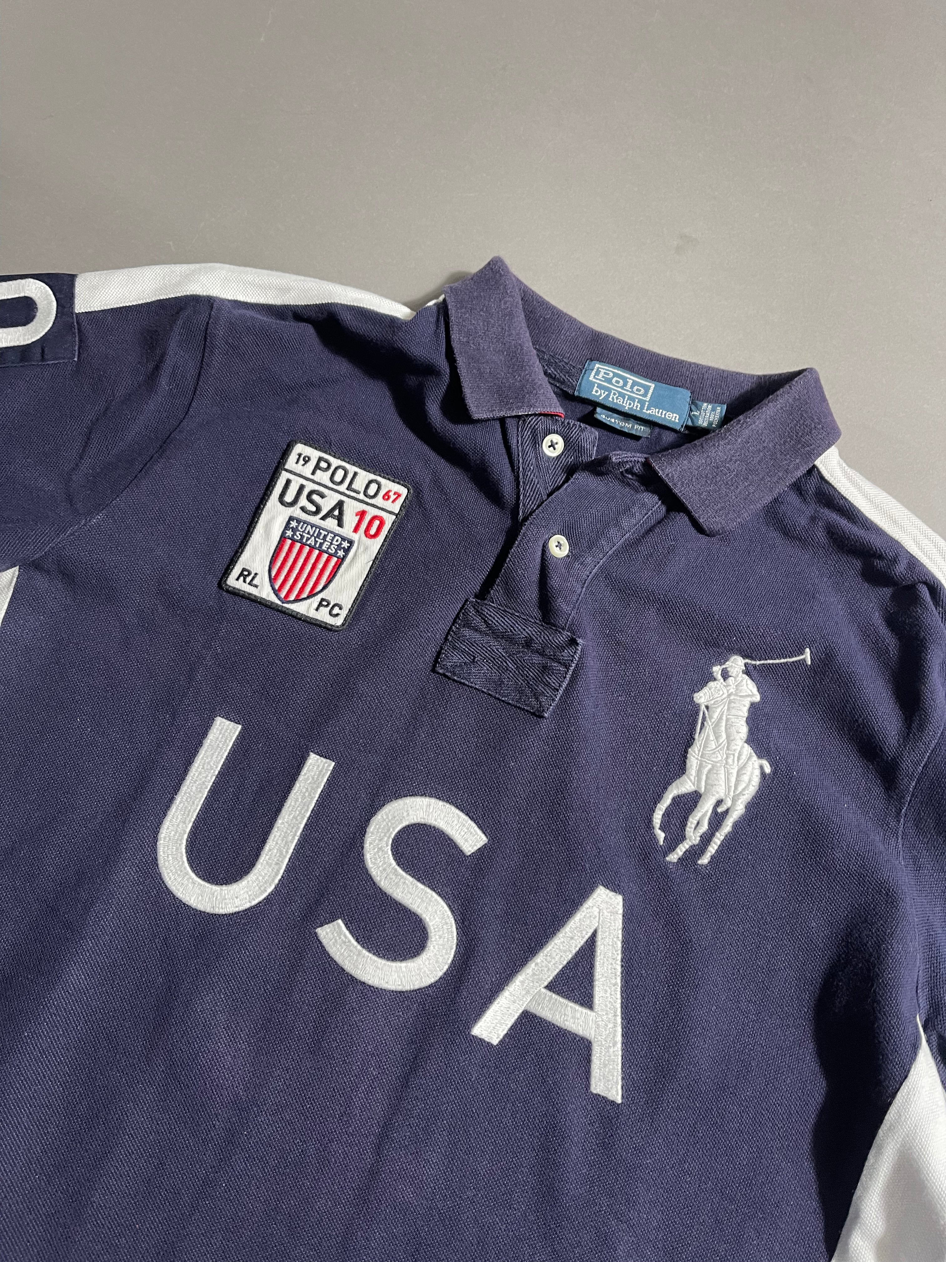 Polo Ralph Lauren x USA Y2K Polo Shirt L Mens