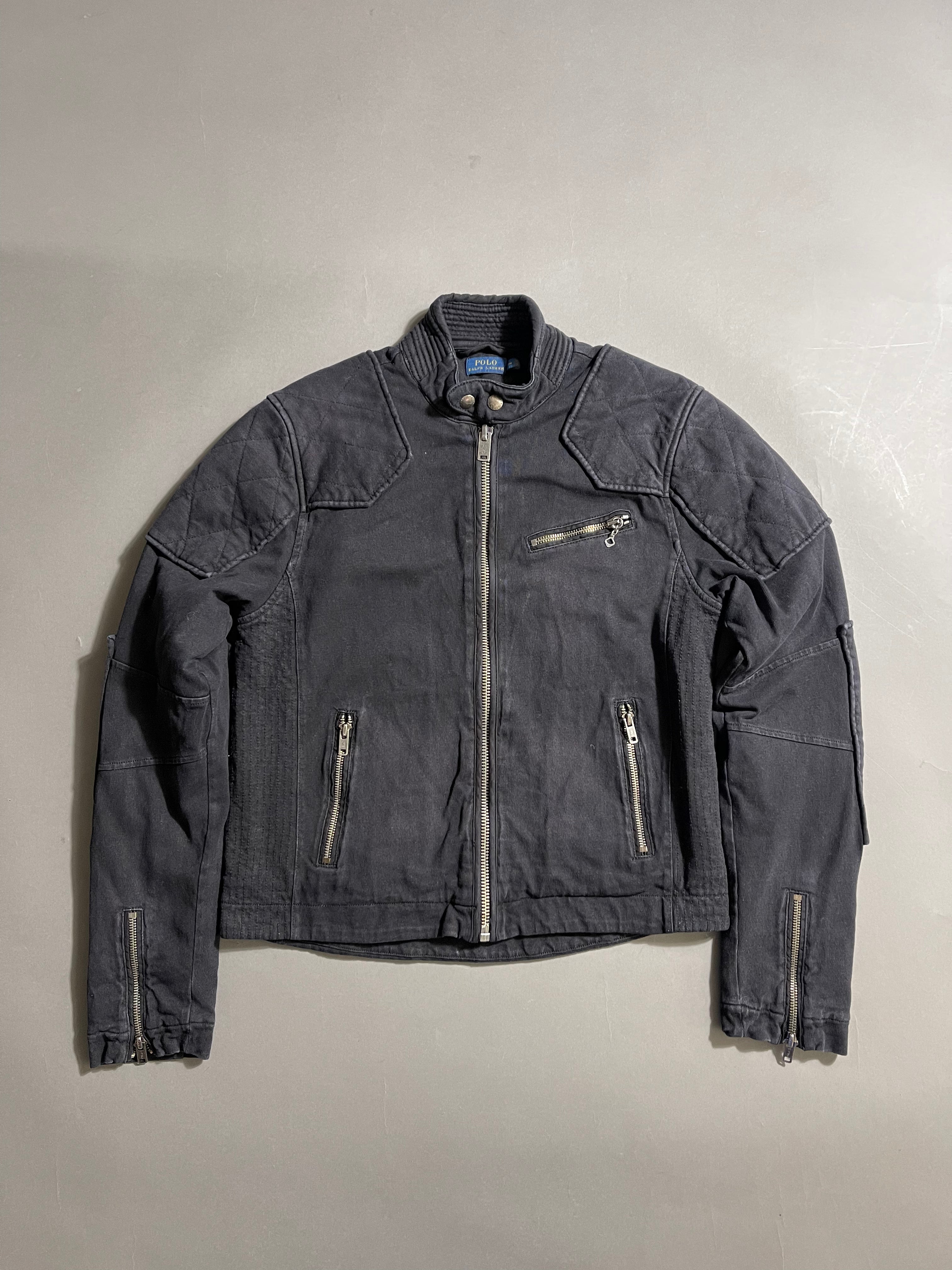 Polo Ralph Lauren Vintage Y2K Racer Biker Utility Jacket M Womens