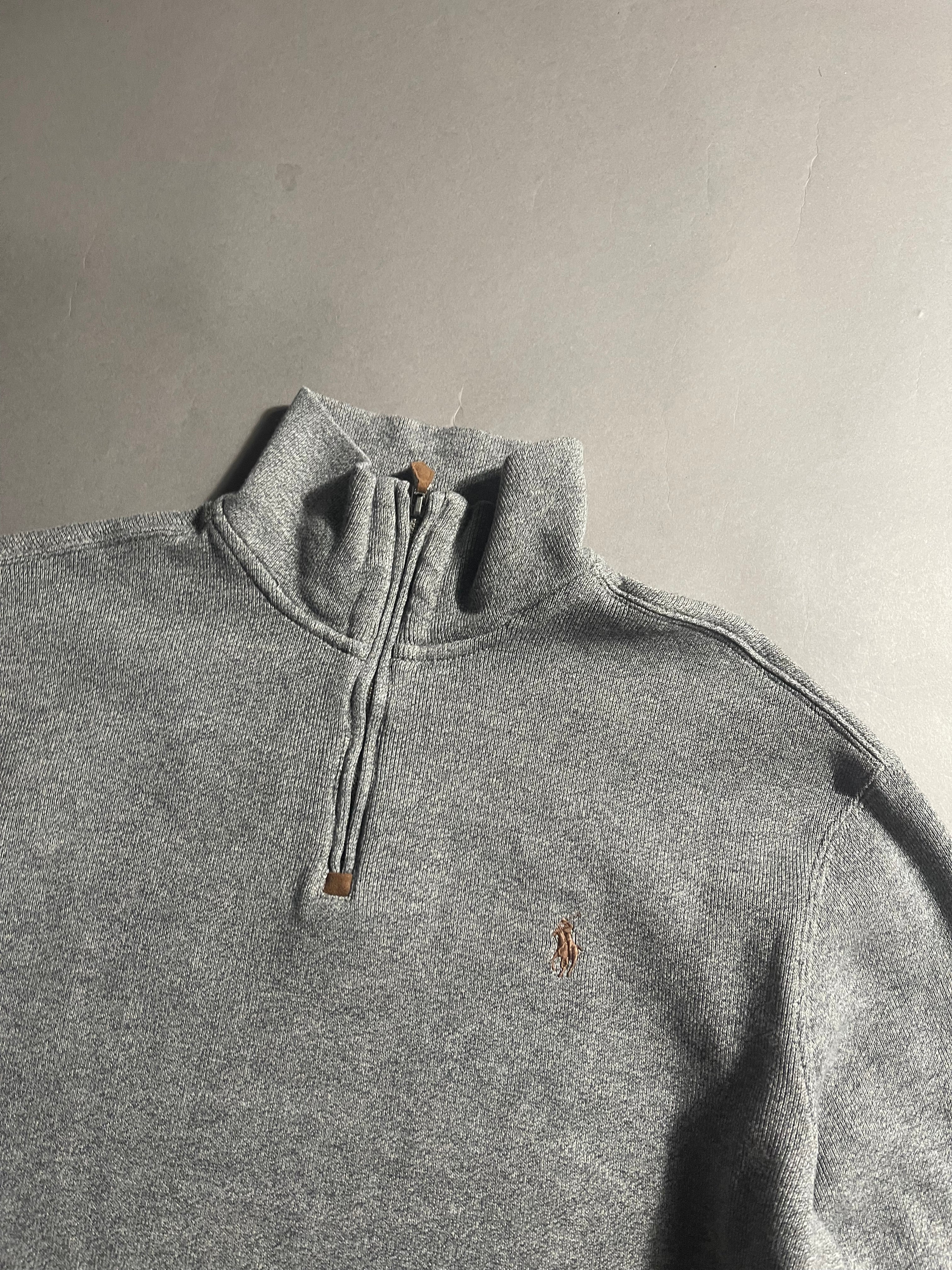 Polo Ralph Lauren Vintage Y2K Sweatshirt Zip 1/4 Knit S Mens