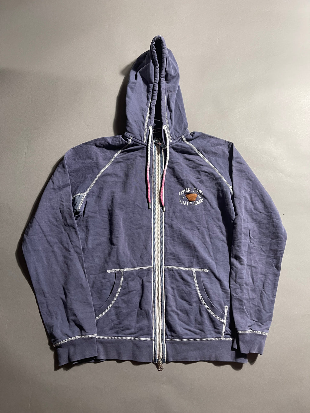 Armani Jeans Vintage Y2K Zip-Hoodie Windbreaker L Mens