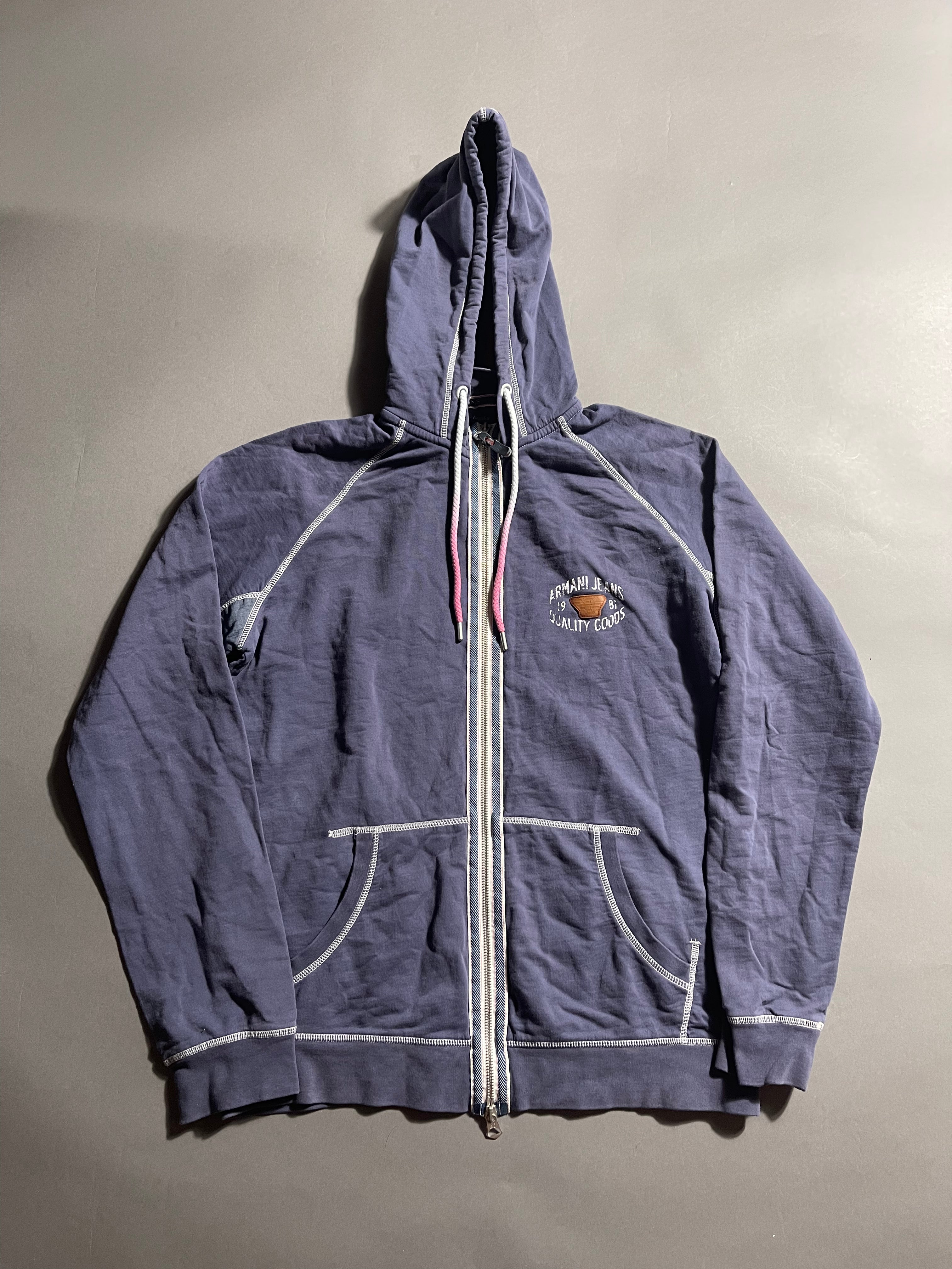 Armani Jeans Vintage Y2K Zip-Hoodie Windbreaker L Mens