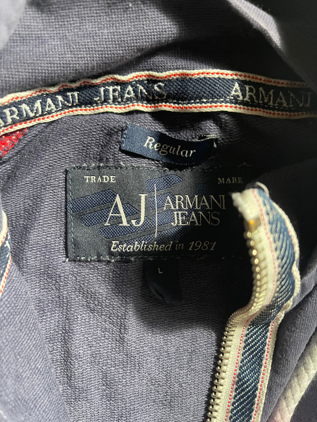 Armani Jeans Vintage Y2K Zip-Hoodie Windbreaker L Mens