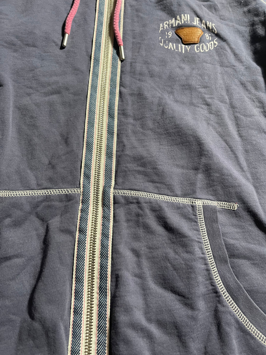 Armani Jeans Vintage Y2K Zip-Hoodie Windbreaker L Mens