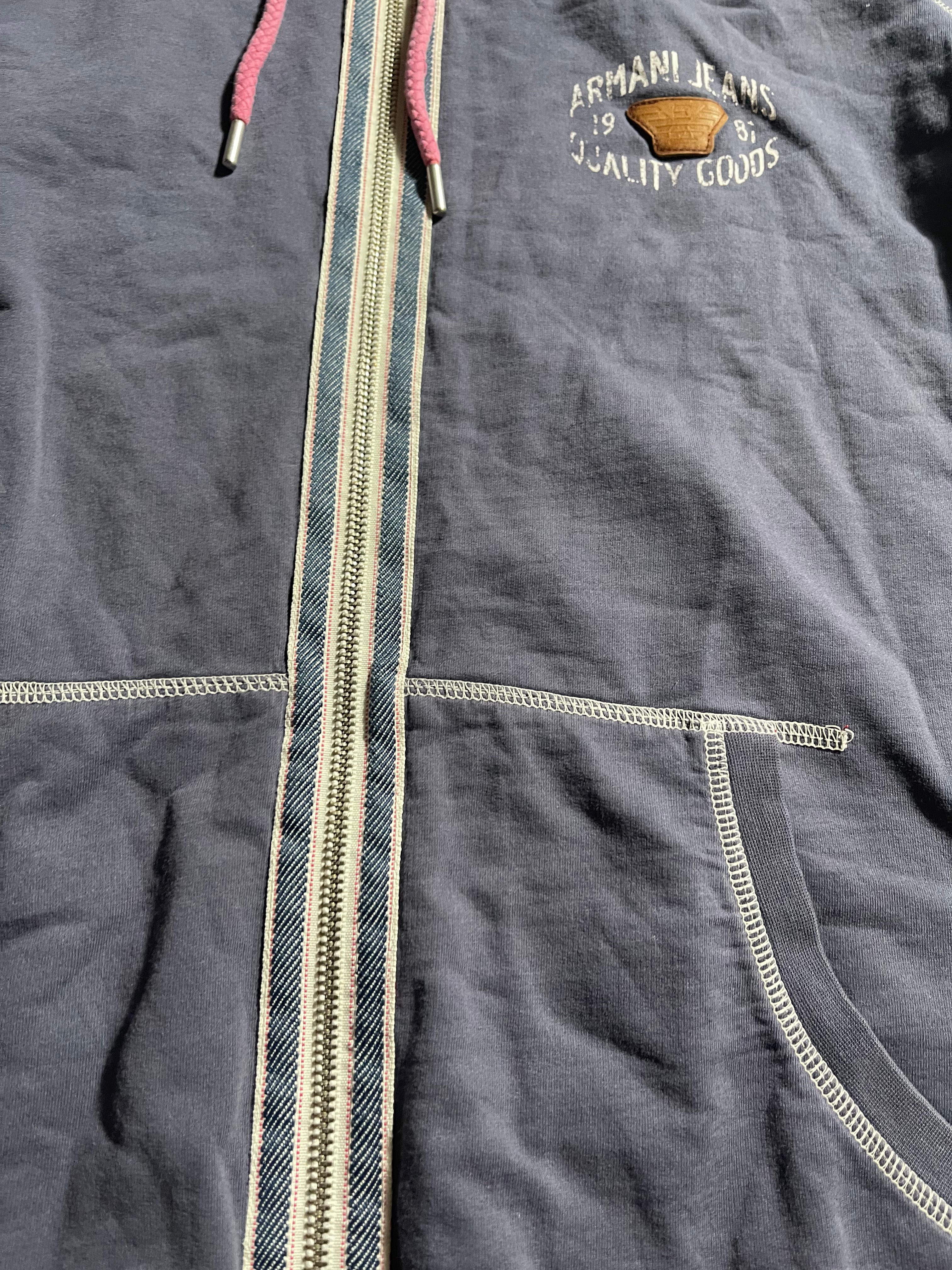 Armani Jeans Vintage Y2K Zip-Hoodie Windbreaker L Mens