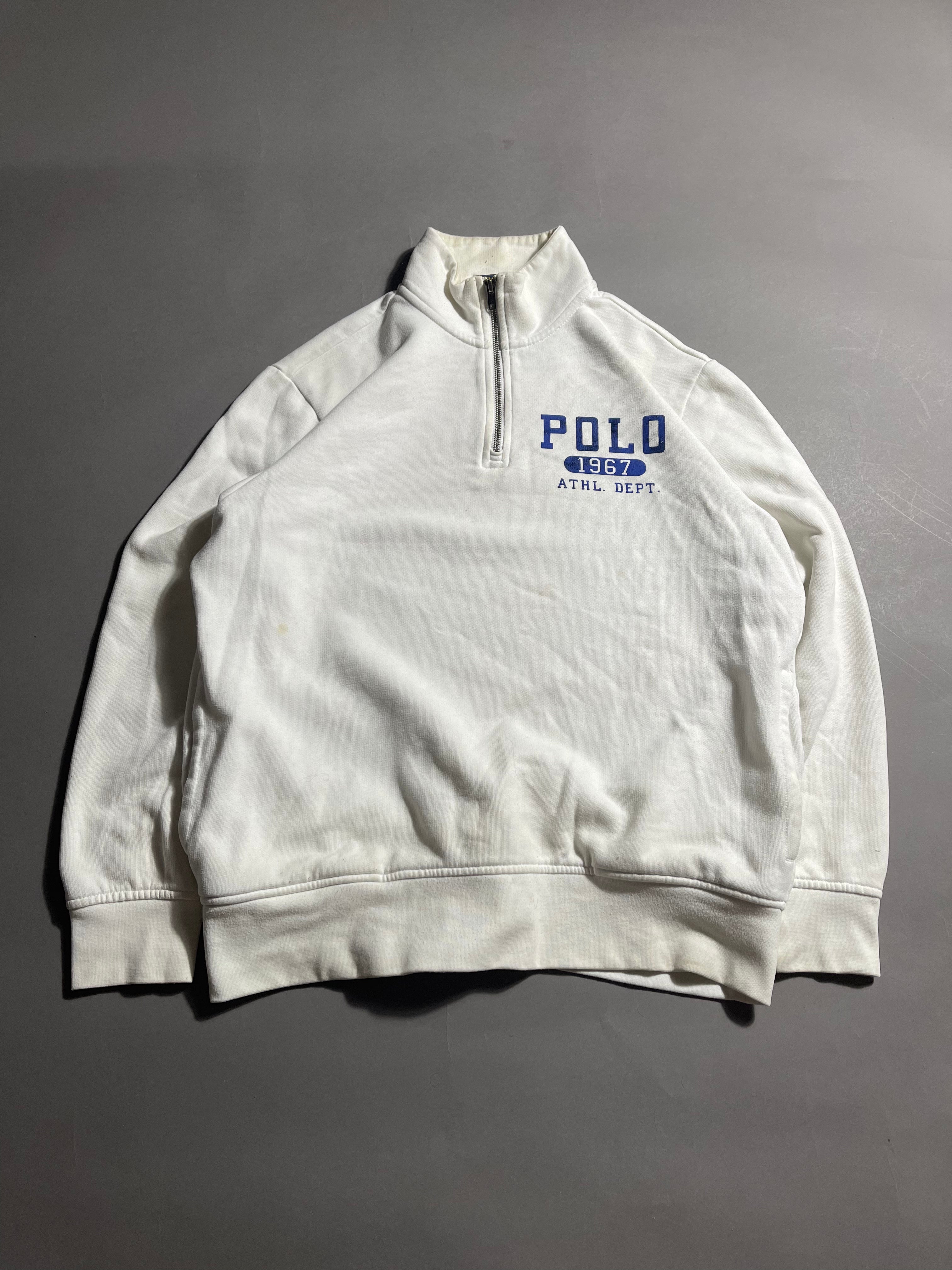 Polo Ralph Lauren Vintage Y2K Sweatshirt Zip 1/4 Knit L Mens
