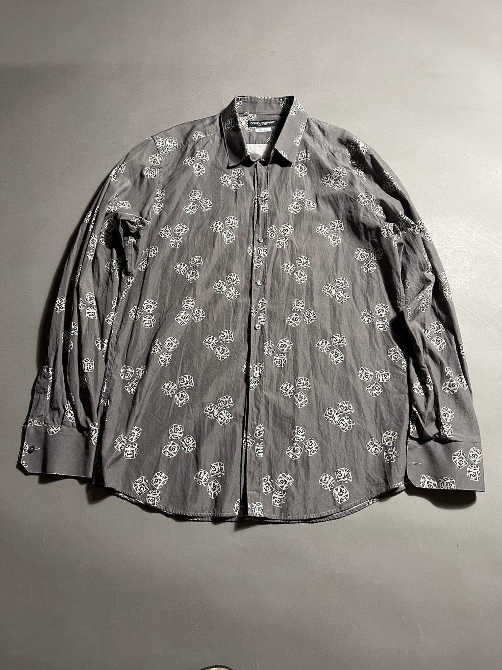 Dolce & Gabbana Let's Dice Long Sleeve Shirt Vintage Y2K Polo Shirt L Mens