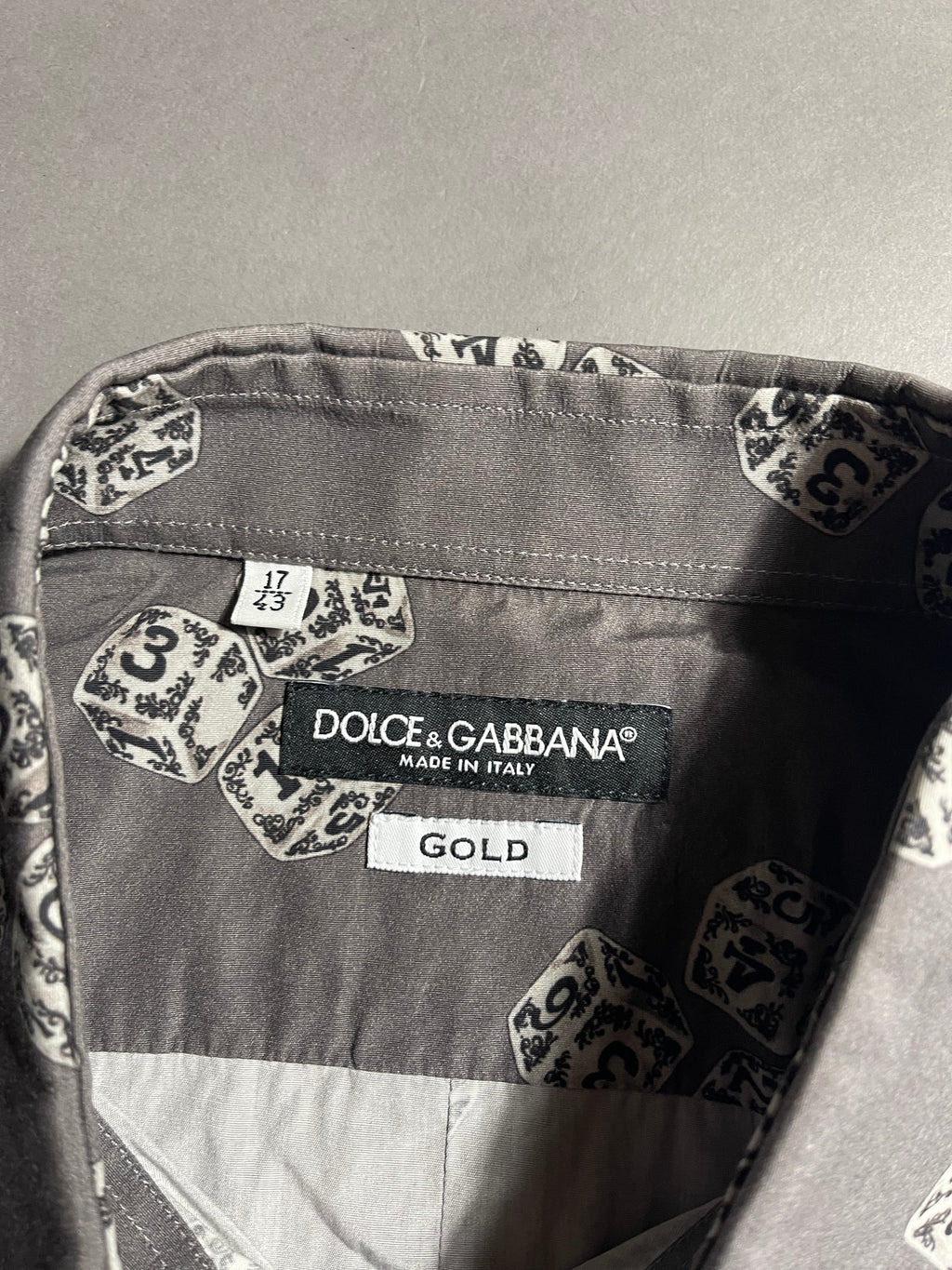 Dolce & Gabbana Let's Dice Long Sleeve Shirt Vintage Y2K Polo Shirt L Mens