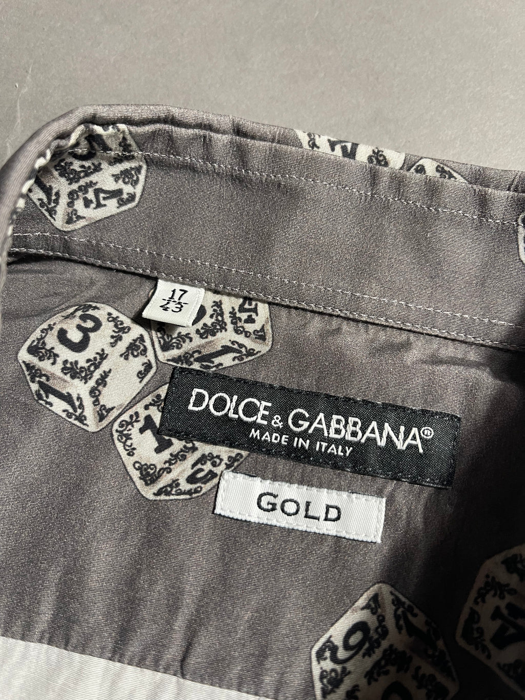 Dolce & Gabbana Let's Dice Long Sleeve Shirt Vintage Y2K Polo Shirt L Mens
