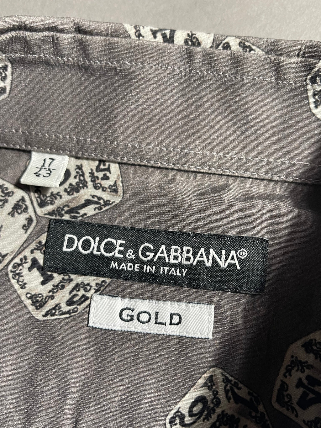 Dolce & Gabbana Let's Dice Long Sleeve Shirt Vintage Y2K Polo Shirt L Mens