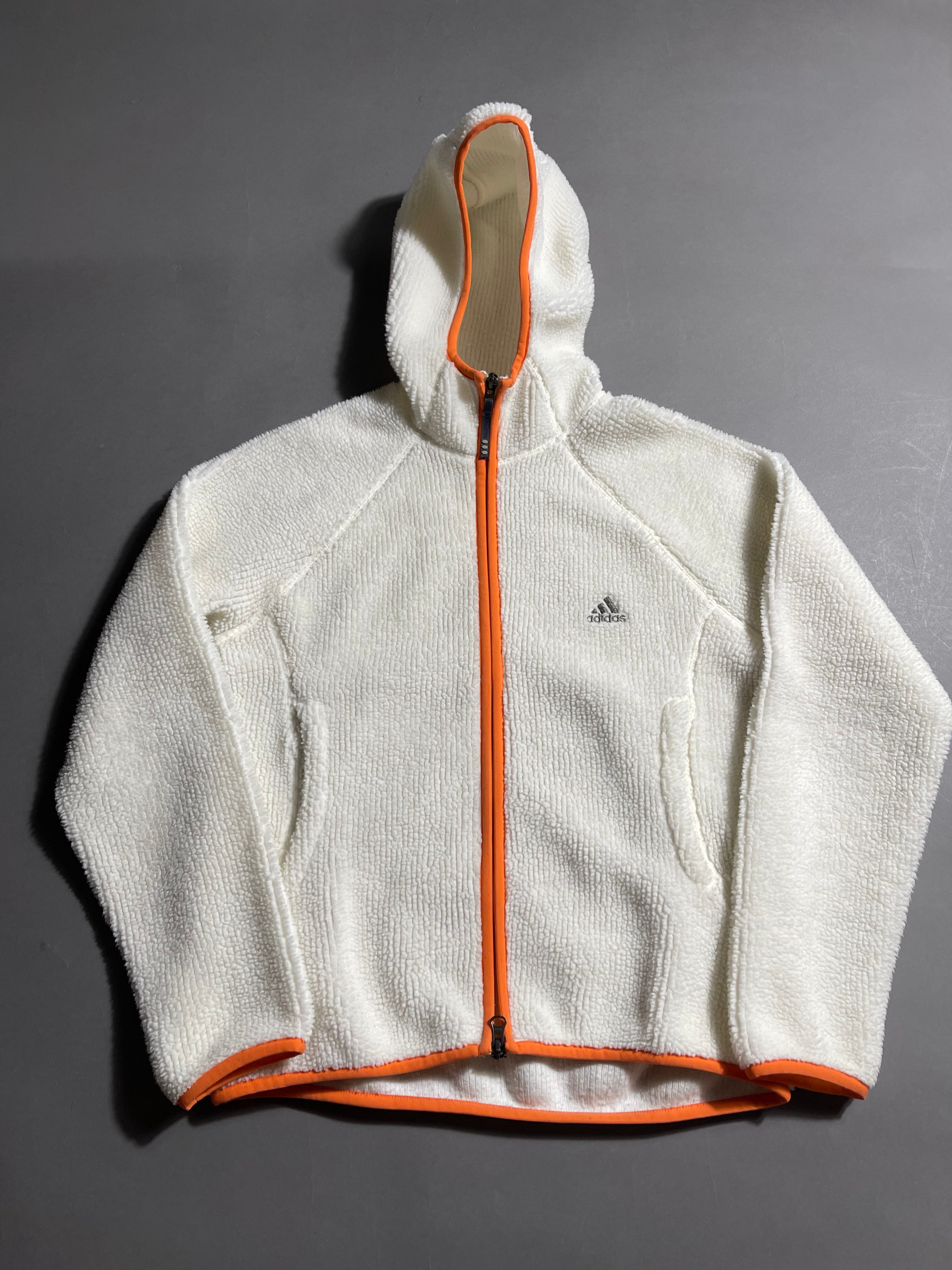 Adidas Zip Fleece Hoodie Vintage Y2K Windbreaker Fleece Jacket S Womens