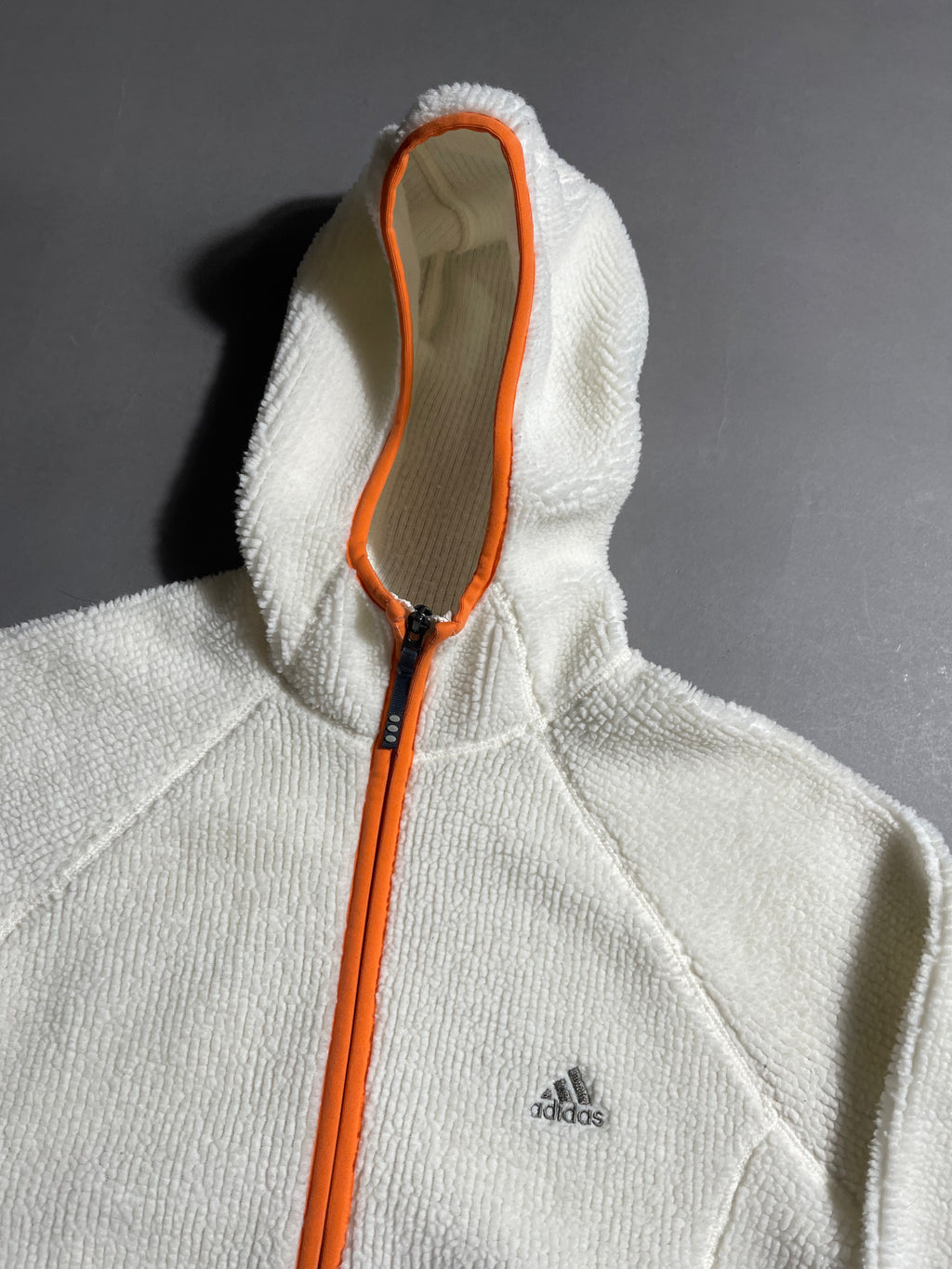 Adidas Zip Fleece Hoodie Vintage Y2K Windbreaker Fleece Jacket S Womens