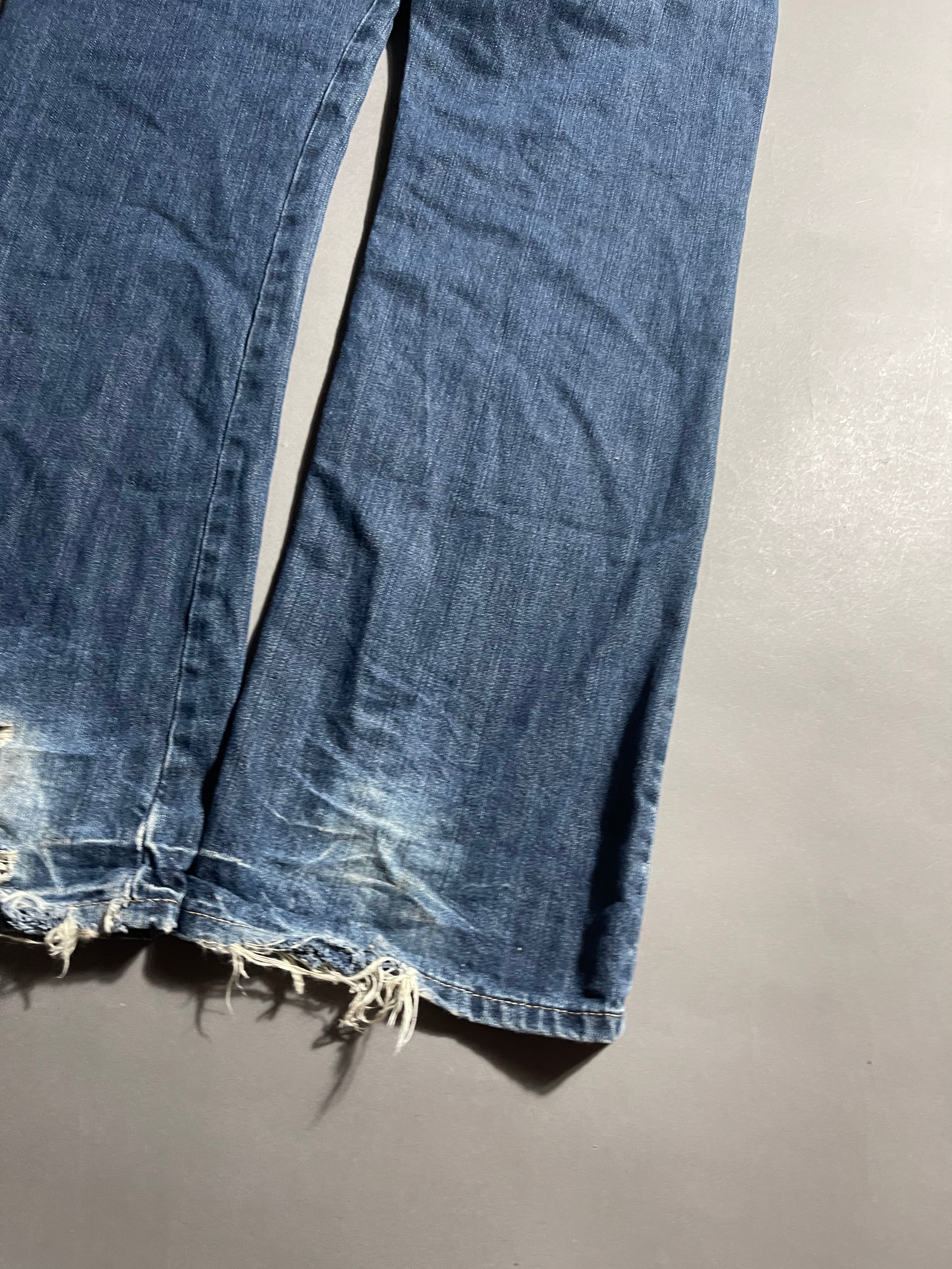 G-Star Raw Distressed Vintage Y2K Straight Leg Baggy Jeans L Mens