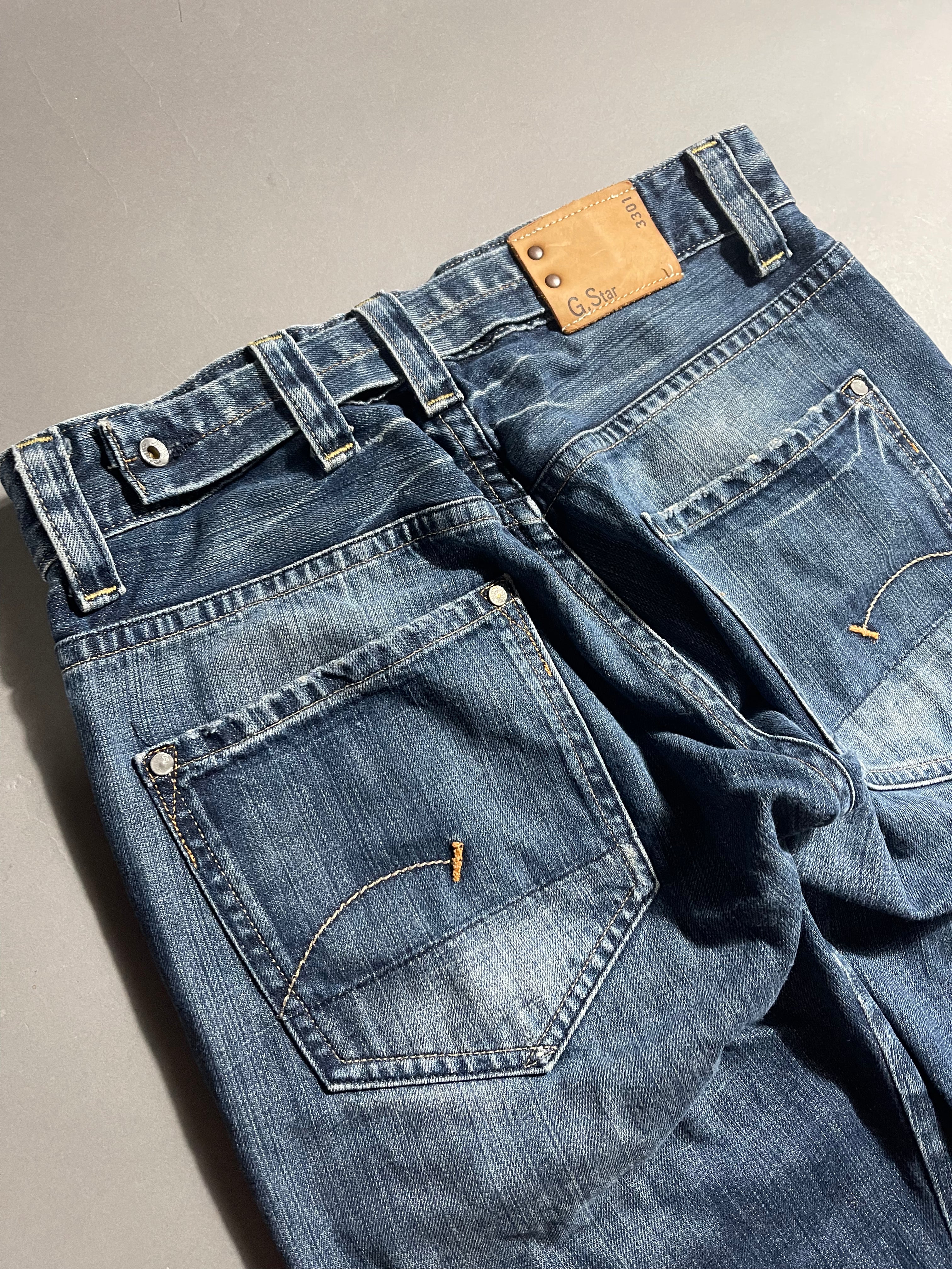 G-Star Raw Distressed Vintage Y2K Straight Leg Baggy Jeans L Mens