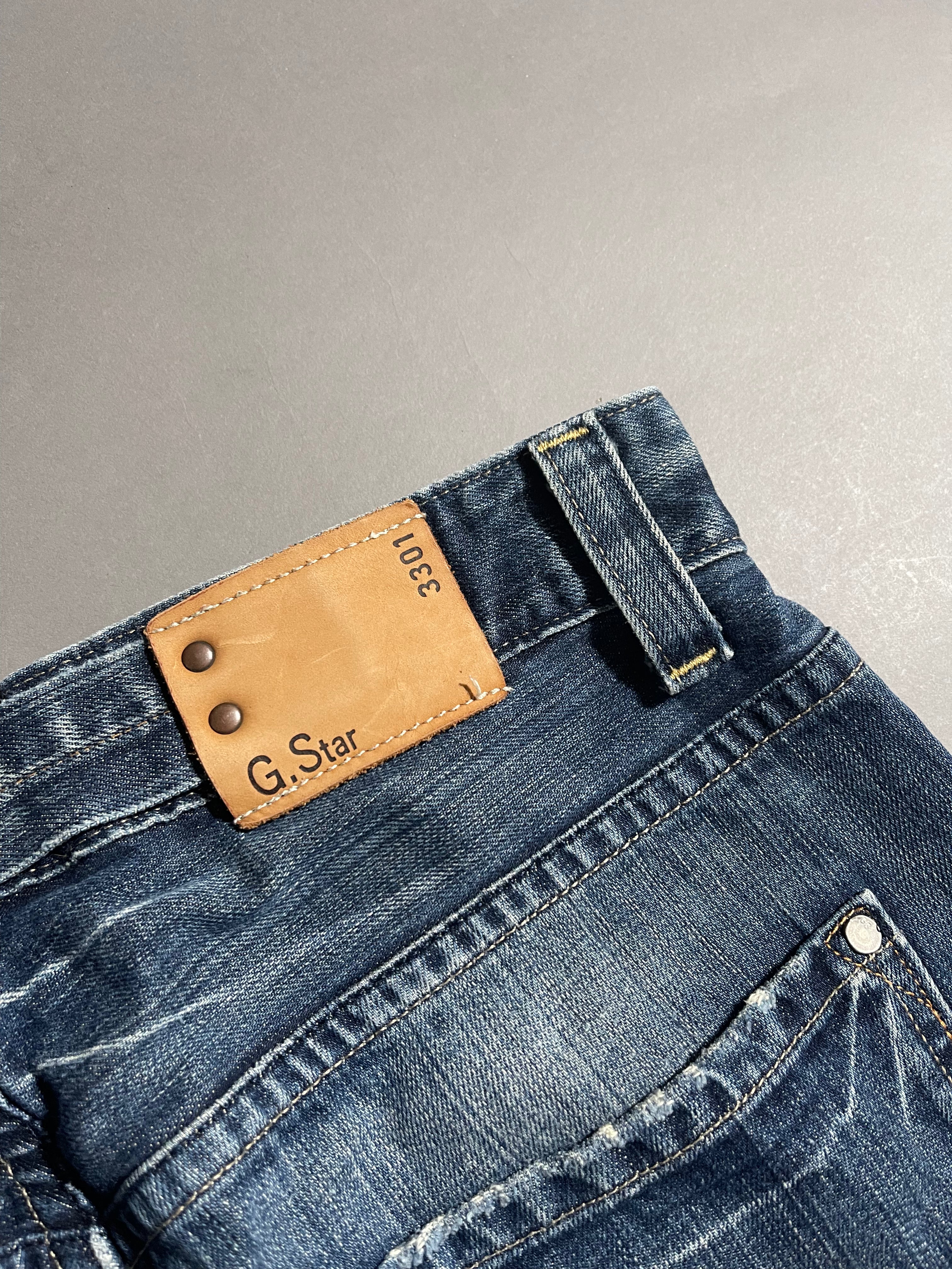 G-Star Raw Distressed Vintage Y2K Straight Leg Baggy Jeans L Mens