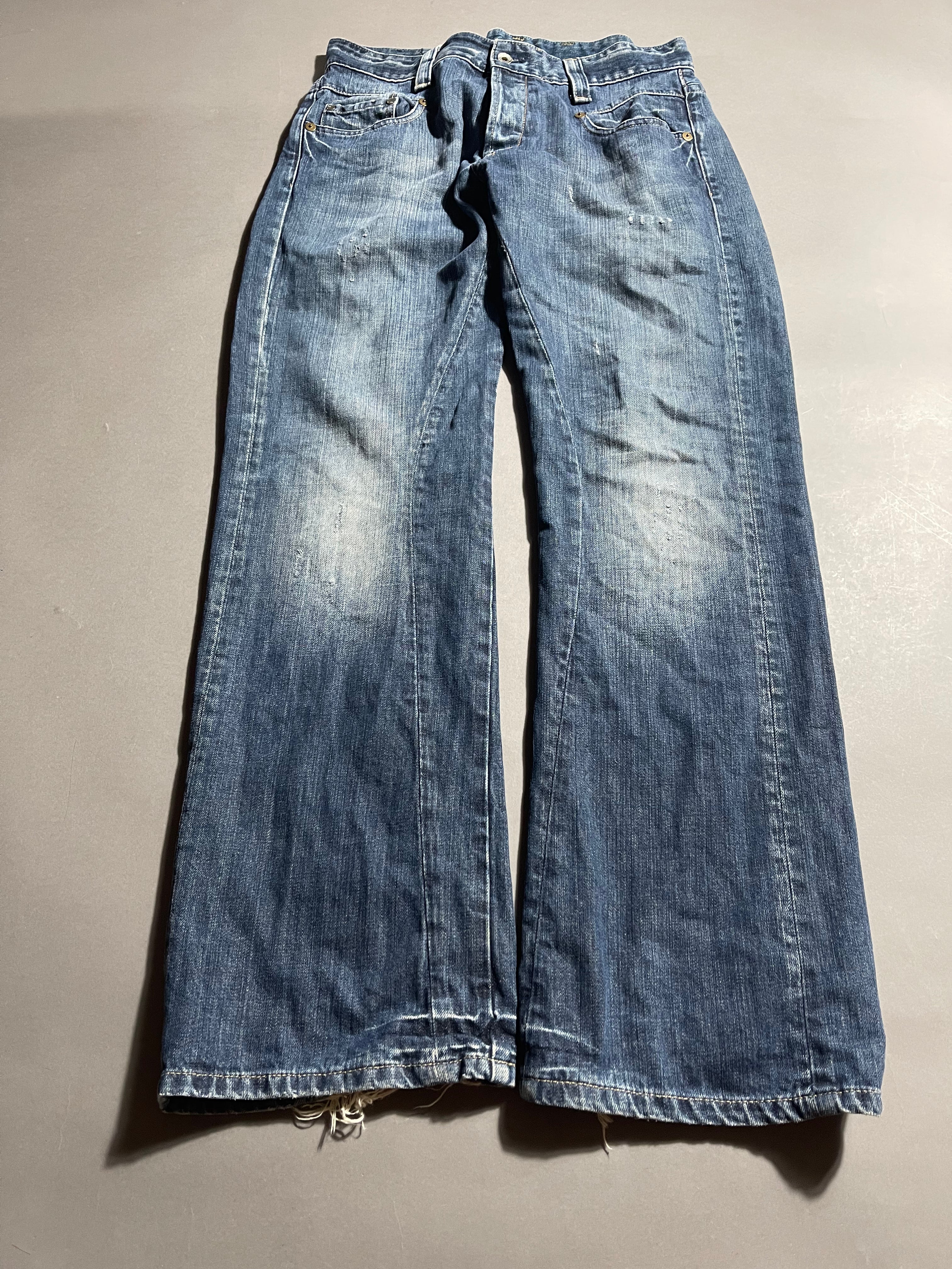 G-Star Raw Distressed Vintage Y2K Straight Leg Baggy Jeans L Mens