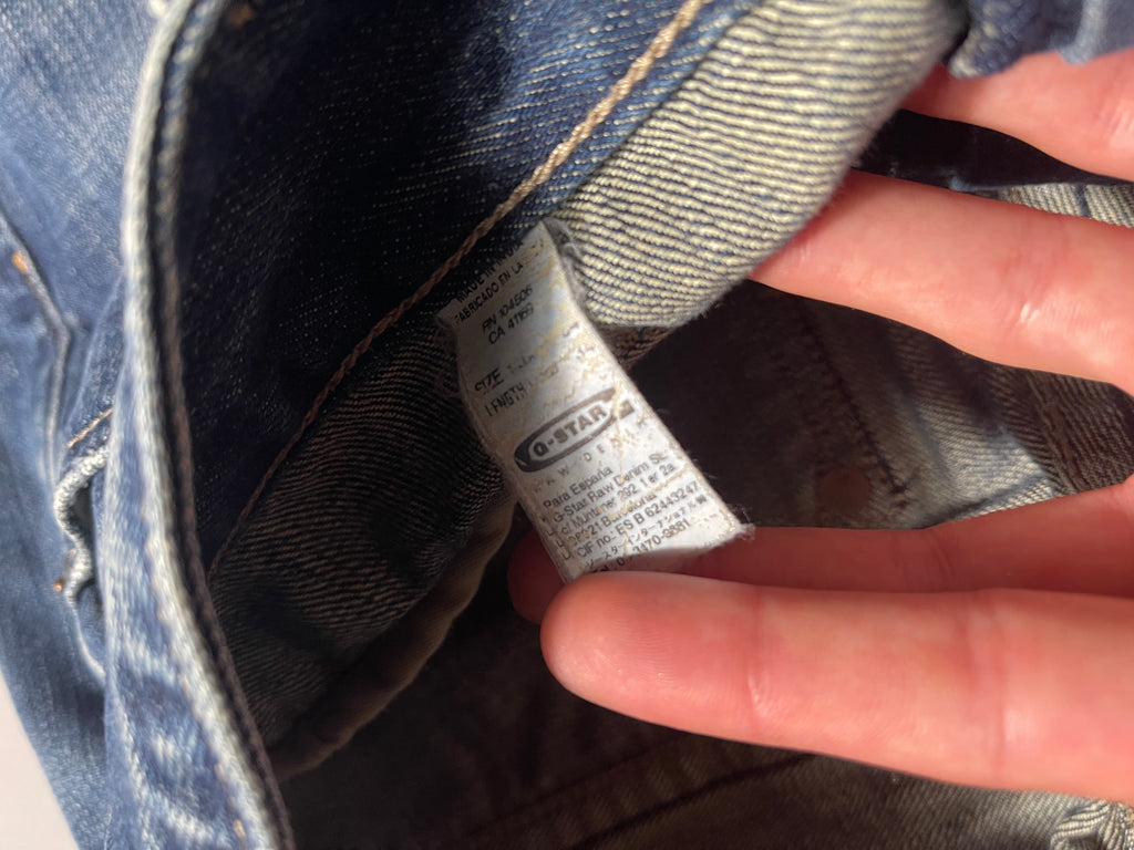 G-Star Raw Distressed Vintage Y2K Straight Leg Baggy Jeans L Mens